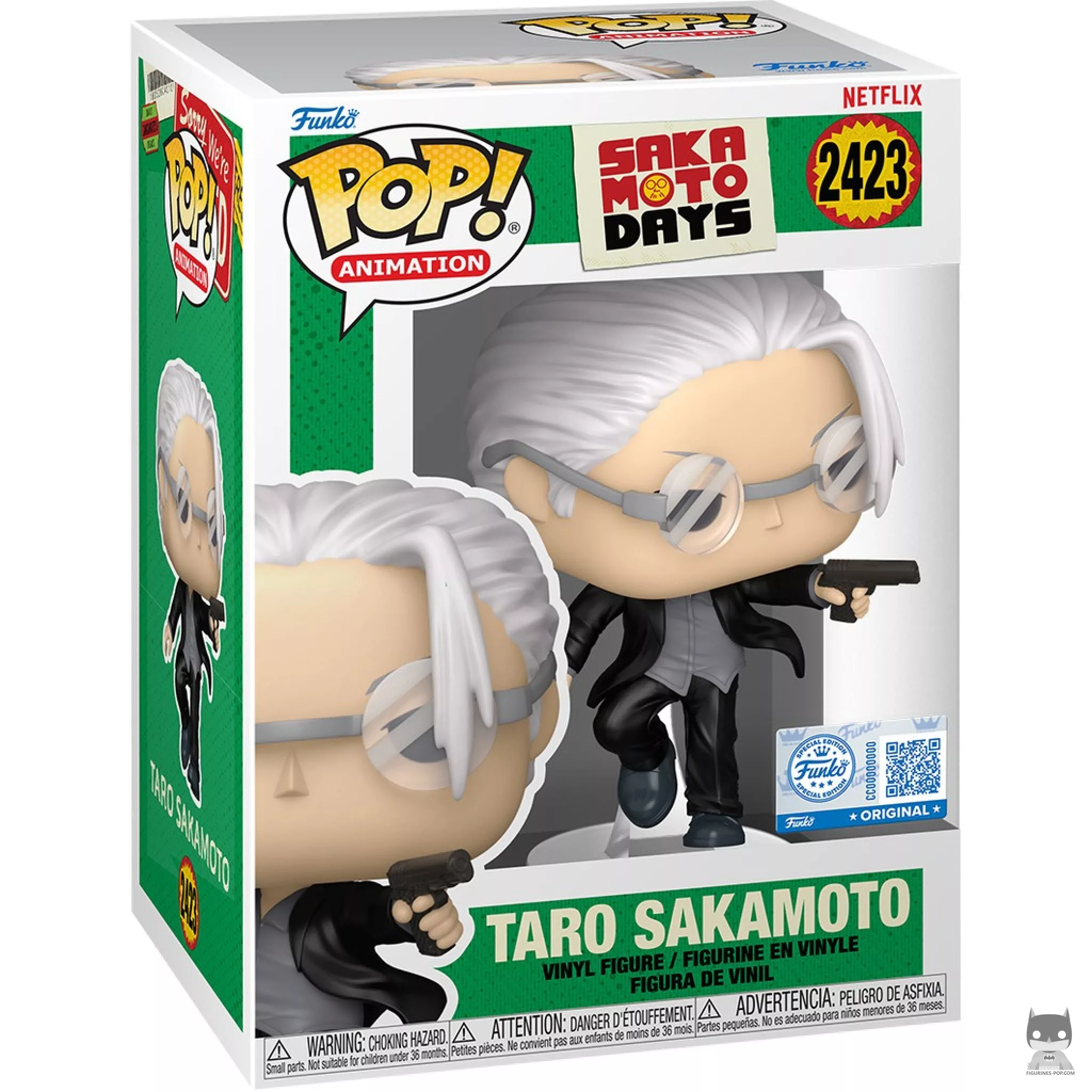 Figurine Funko POP Taro Sakamoto en costume avec boîte