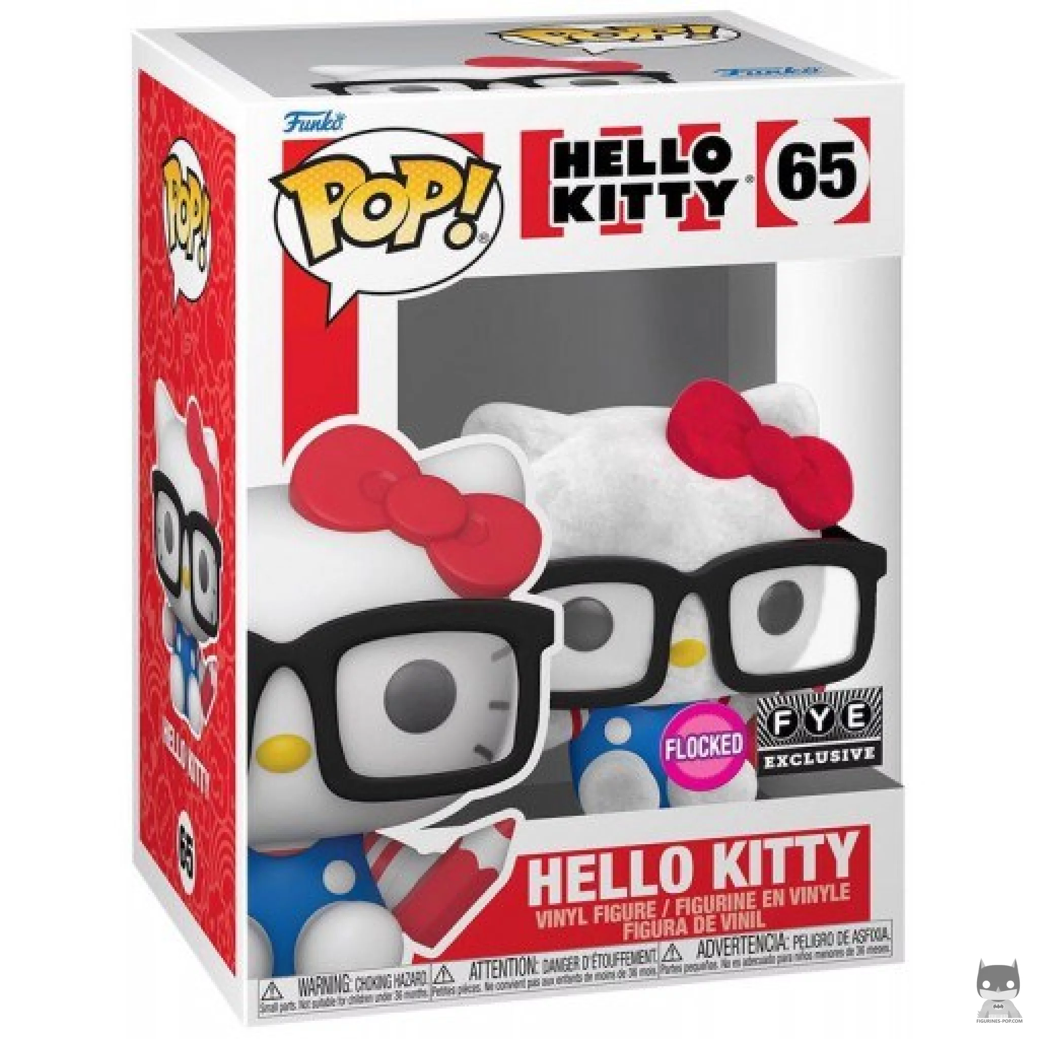 Figurine Funko POP Hello Kitty avec lunettes (Flocked) avec boîte