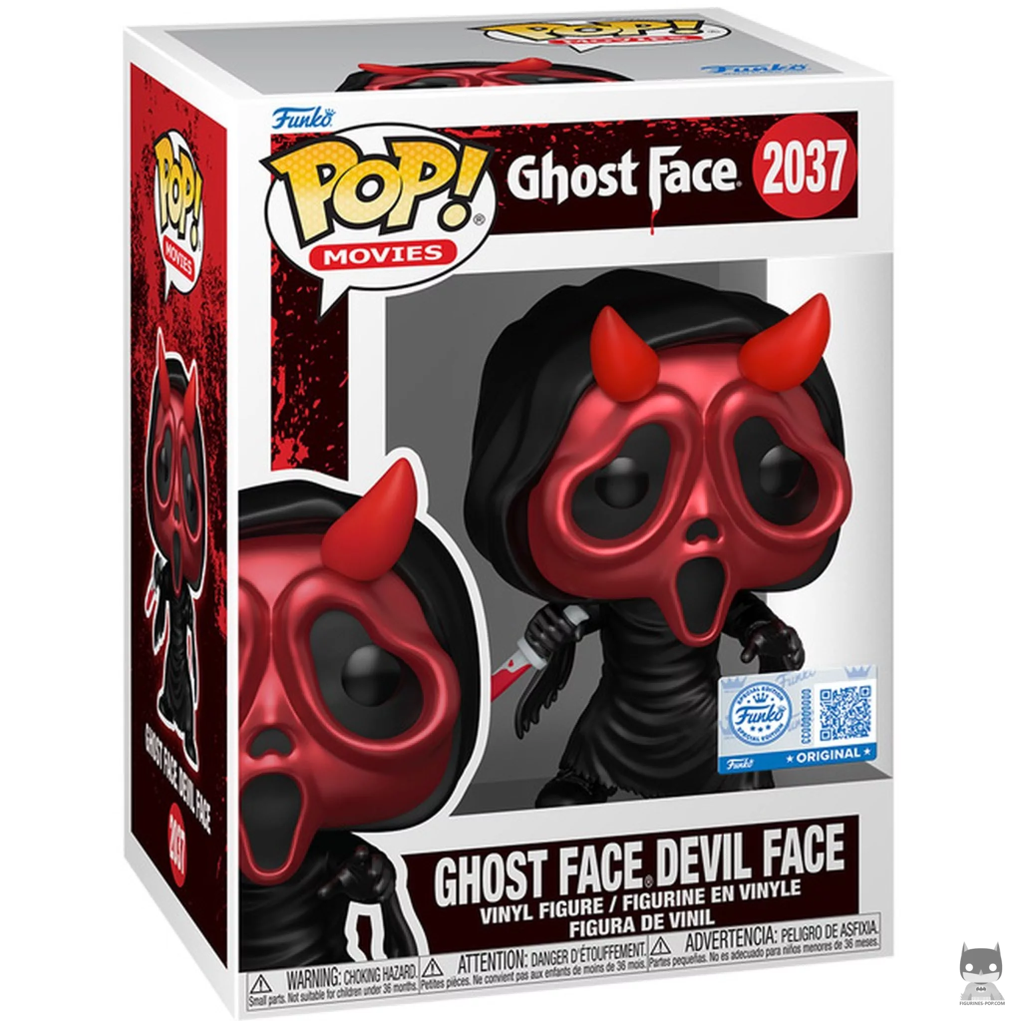 Figurine Funko POP Ghost Face visage de diable (Chrome) avec boîte