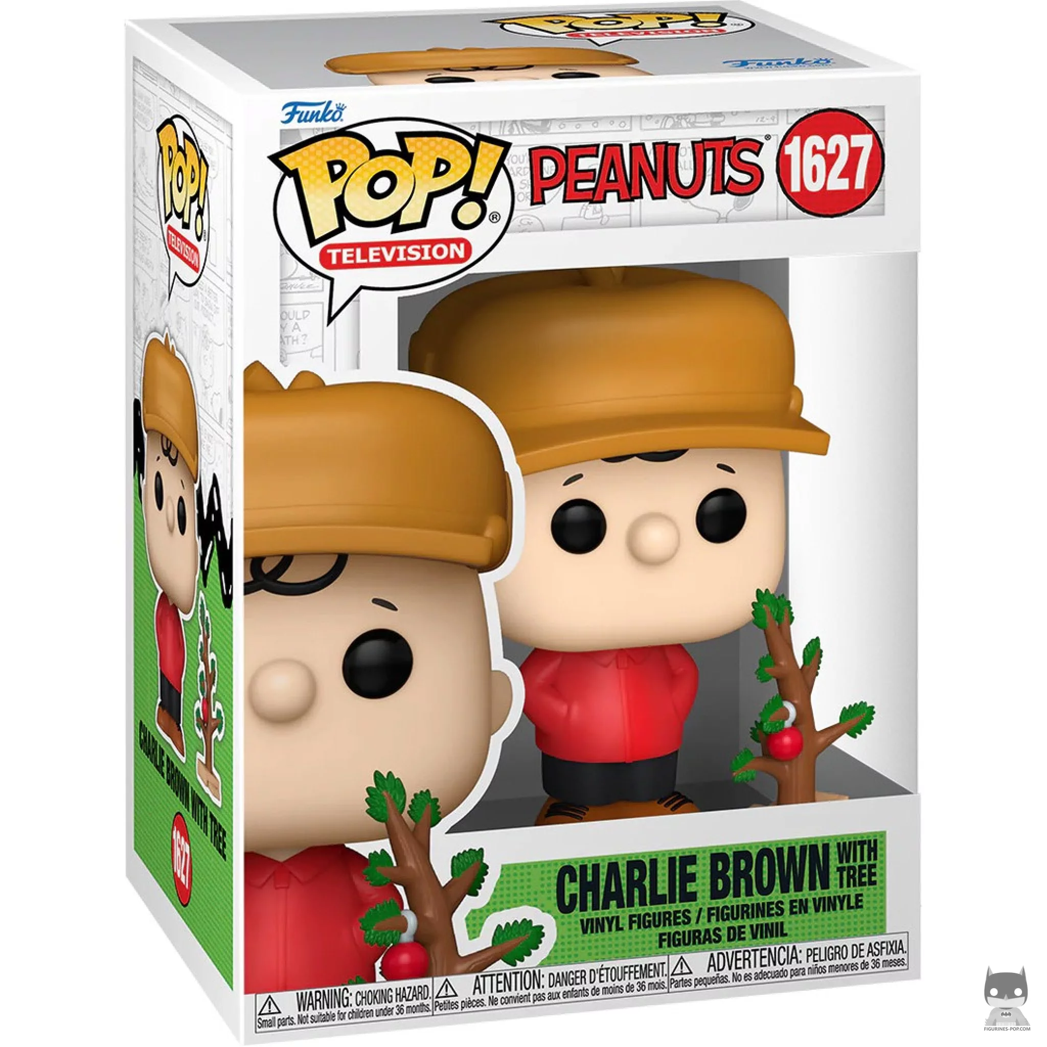Figurine Funko POP Charlie Brown avec arbre avec boîte