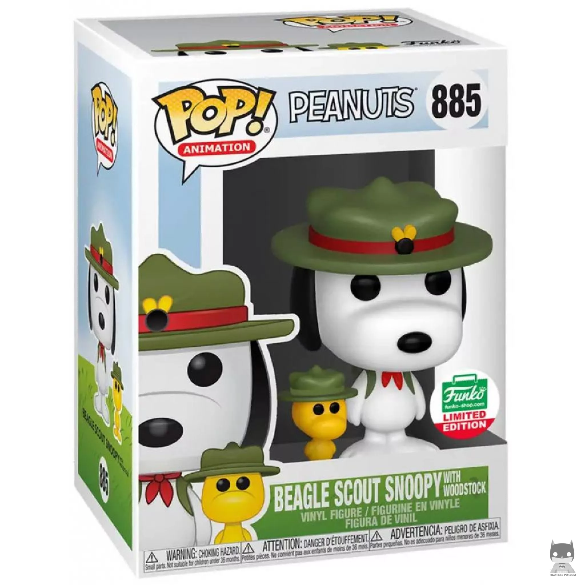 Figurine Funko POP Snoopy Scout avec Woodstock avec boîte