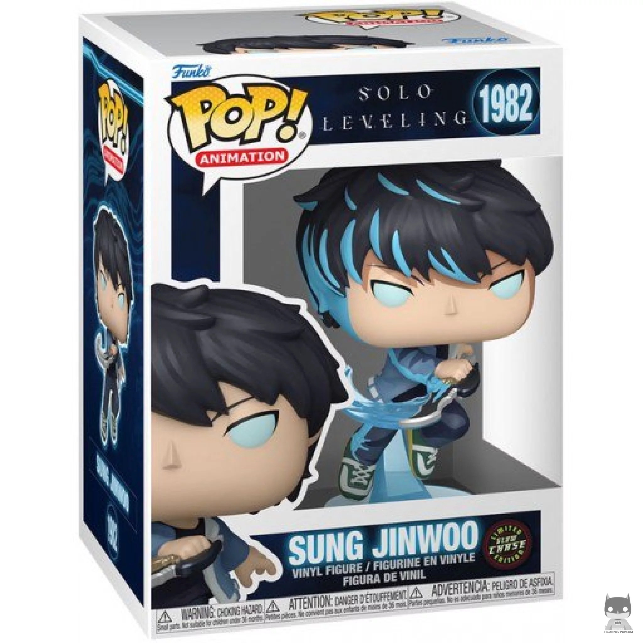Figurine Funko POP Sung Jinwoo (Chase & Glow in the Dark) avec boîte