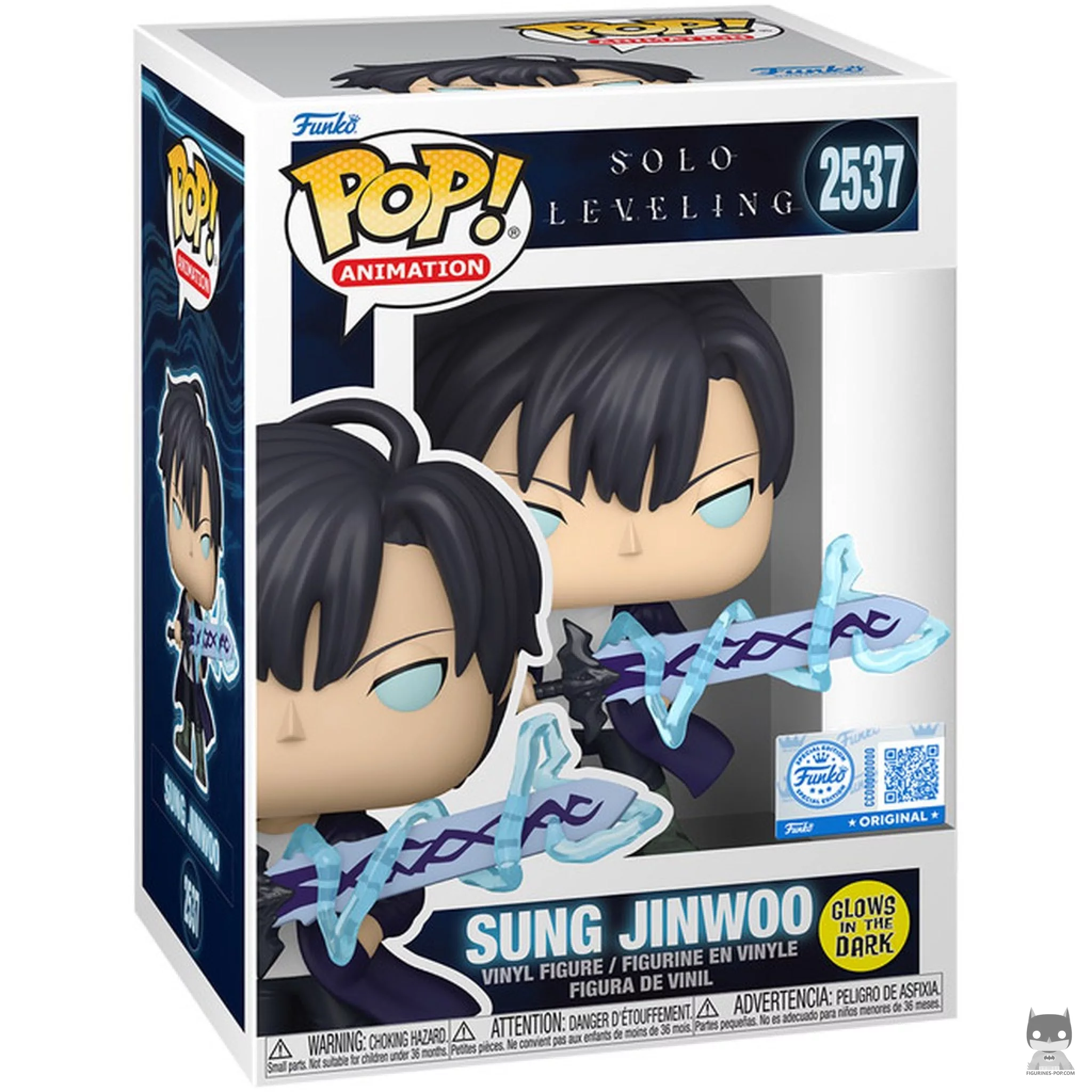 Figurine Funko POP Sung Jinwoo (Glow in the Dark) avec boîte