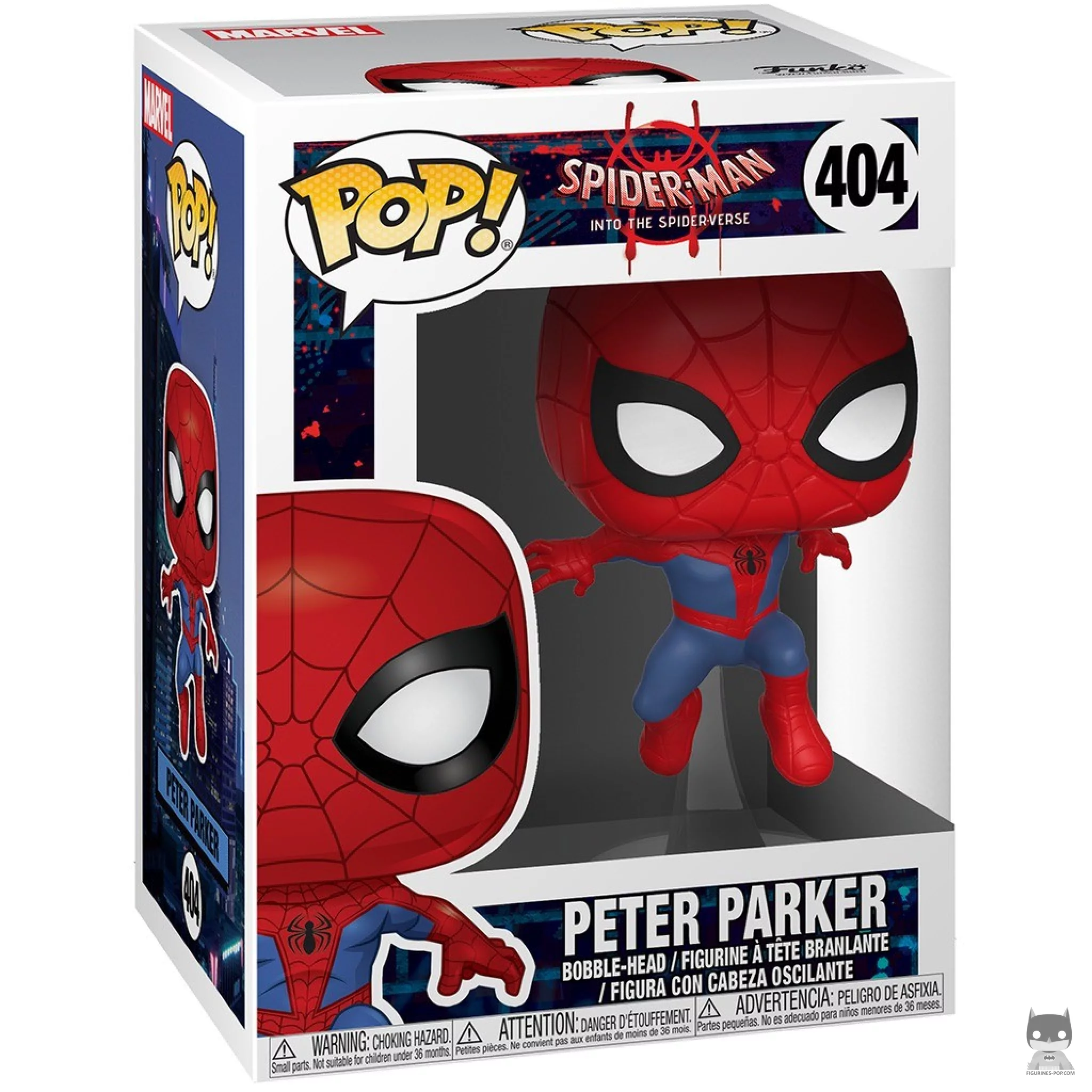 Figurine Funko POP Peter Parker dans le Spider-Verse avec boîte