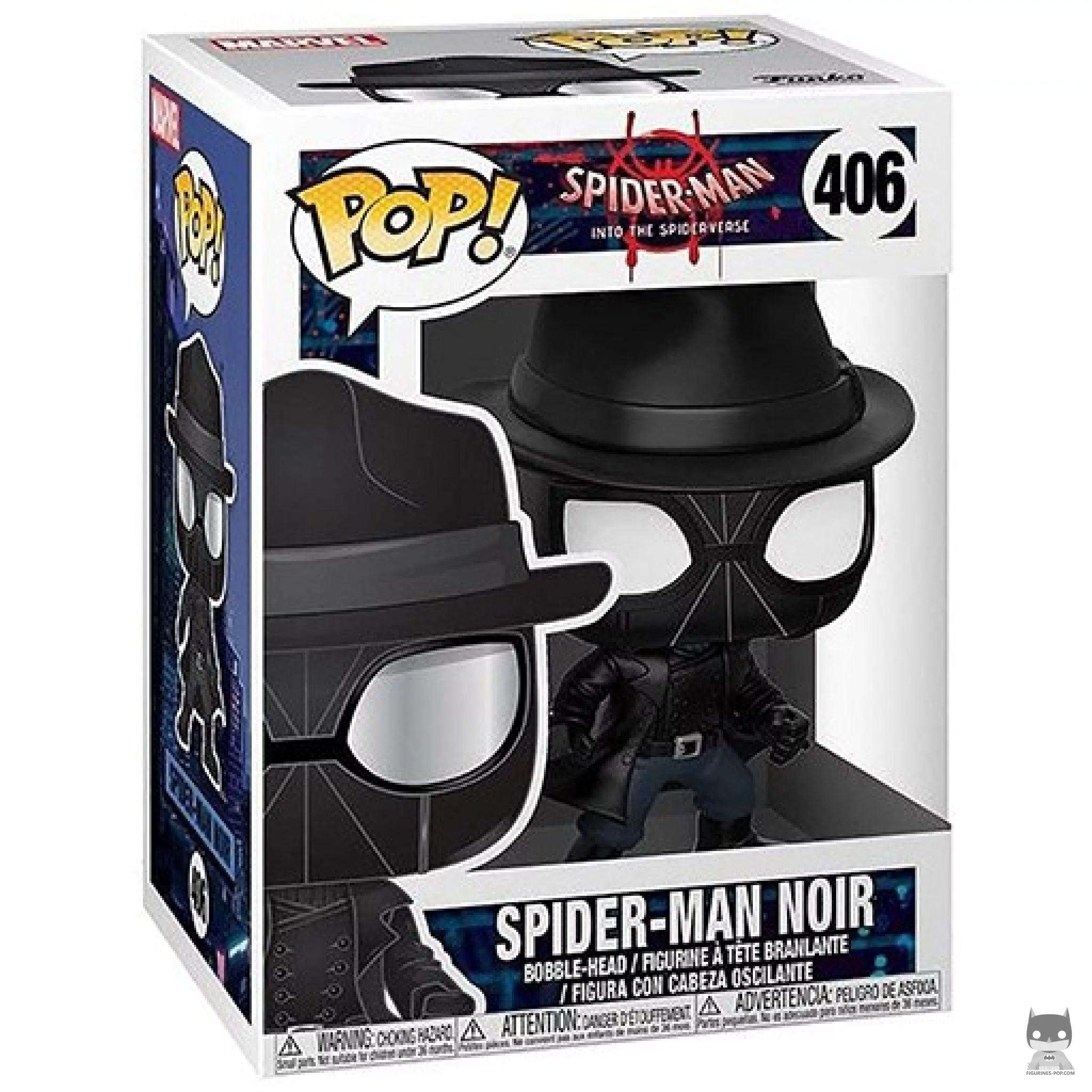 Figurine Funko POP Spider-Man Noir (with Hat) avec boîte