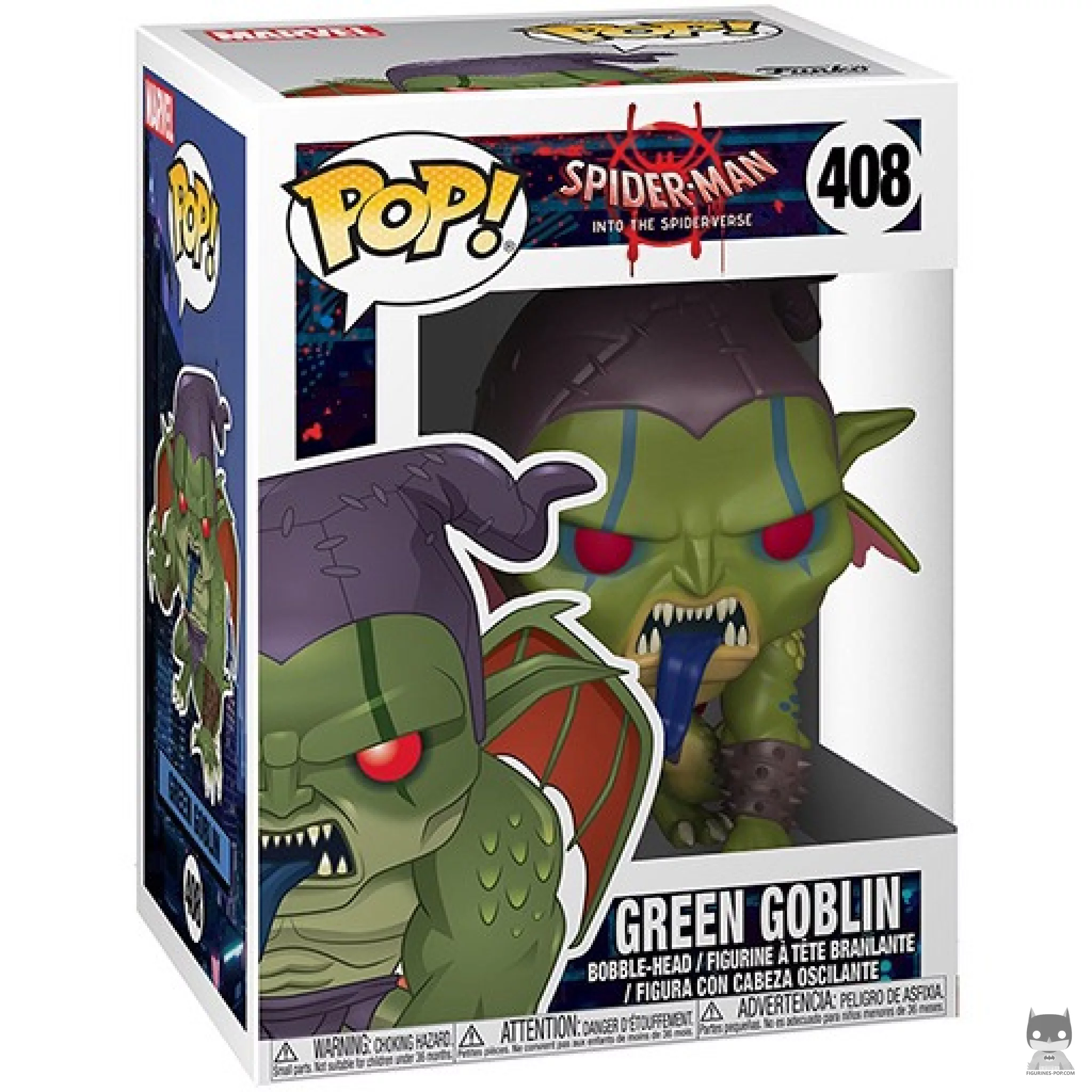 Figurine Funko POP Green Goblin dans le Spider-Verse avec boîte