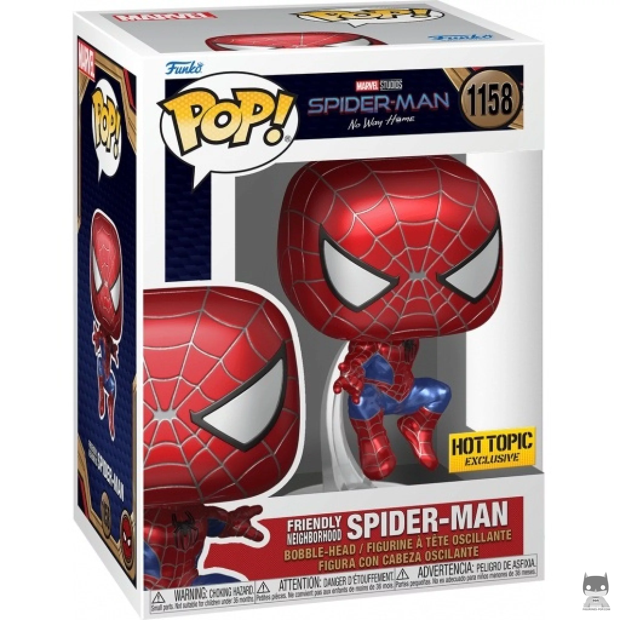Figurine Funko POP Spider-Man Un ami qui vous veut du bien (Tobey Maguire) (Metallic) avec boîte