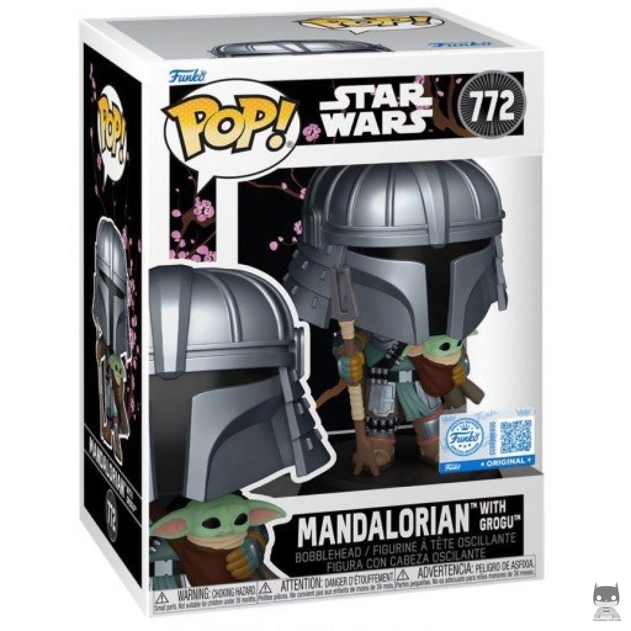 Figurine Funko POP Mandalorien avec Grogu (Samouraï) avec boîte