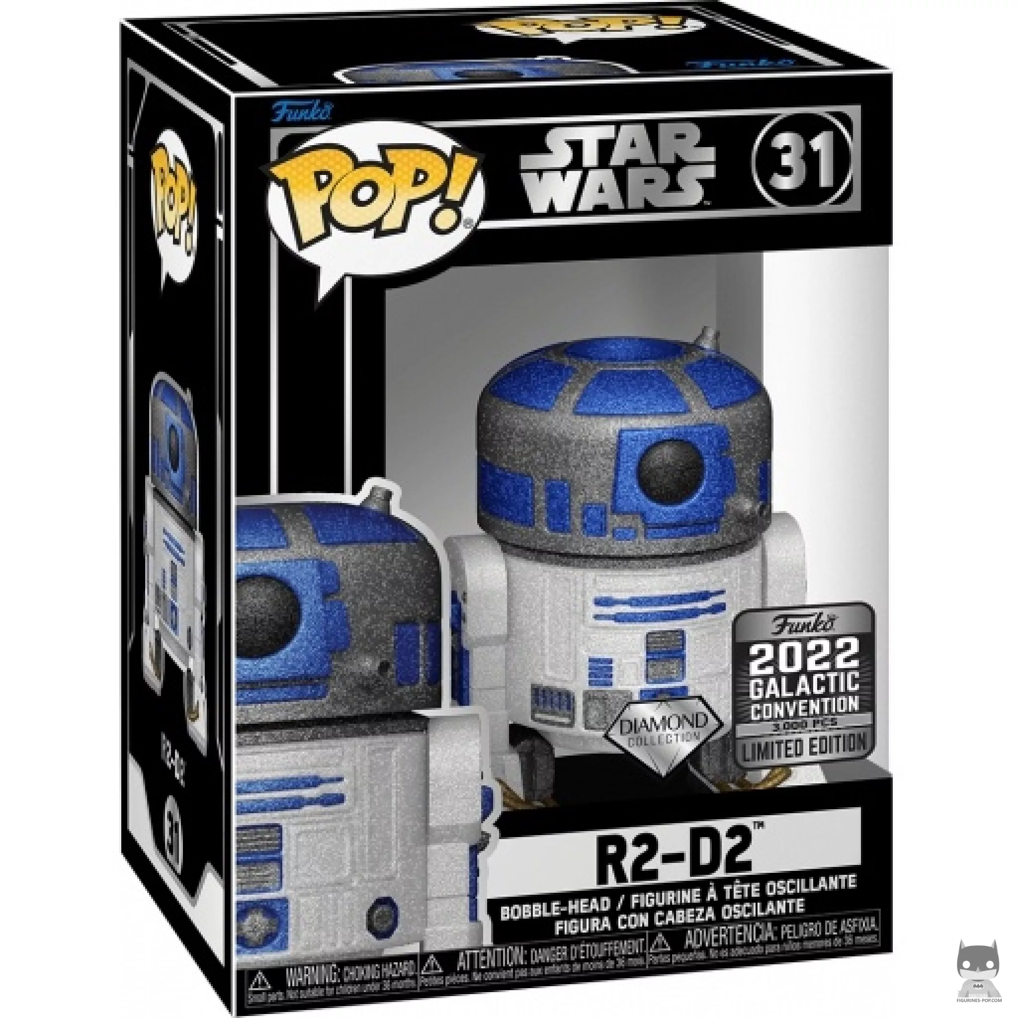 Figurine Funko POP R2-D2 (Diamond Glitter) avec boîte