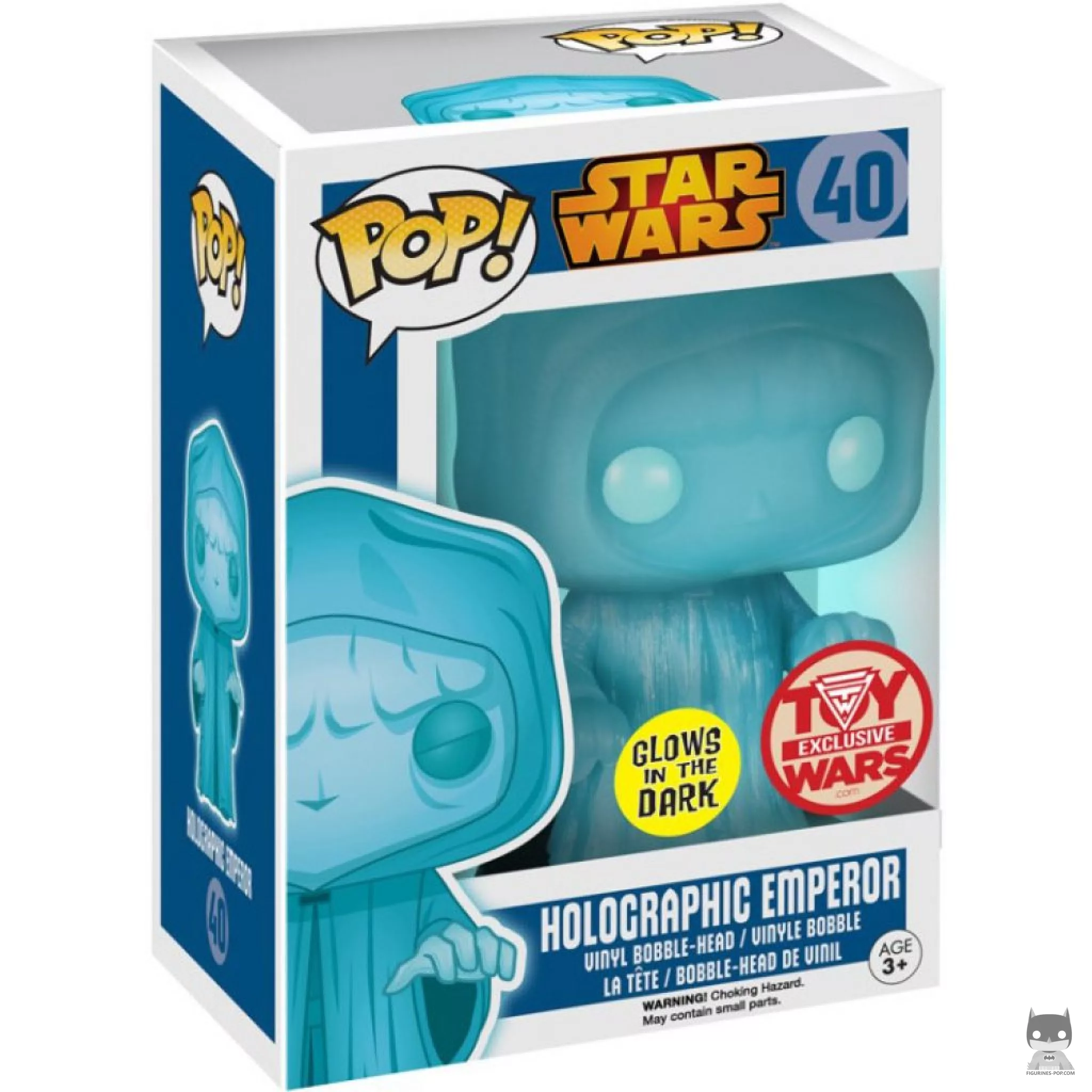 Figurine Funko POP Empereur Palpatine Holographique (Glow in the Dark) avec boîte