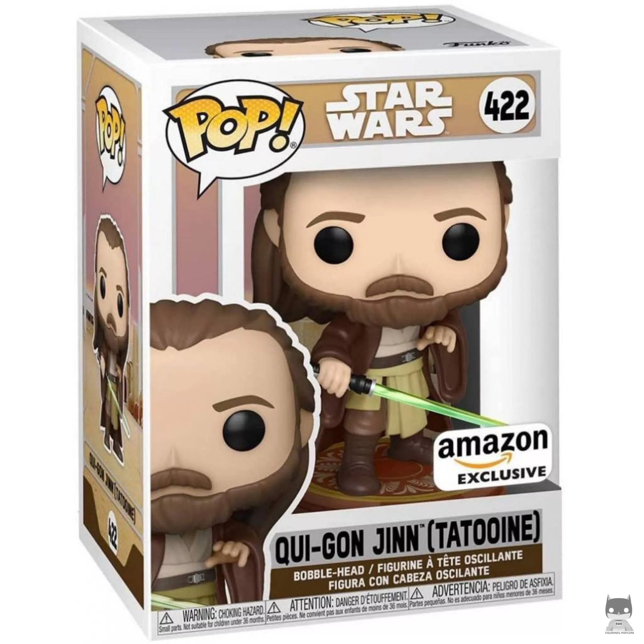 Figurine Funko POP Qui-Gon Jinn sur Tatooine avec boîte
