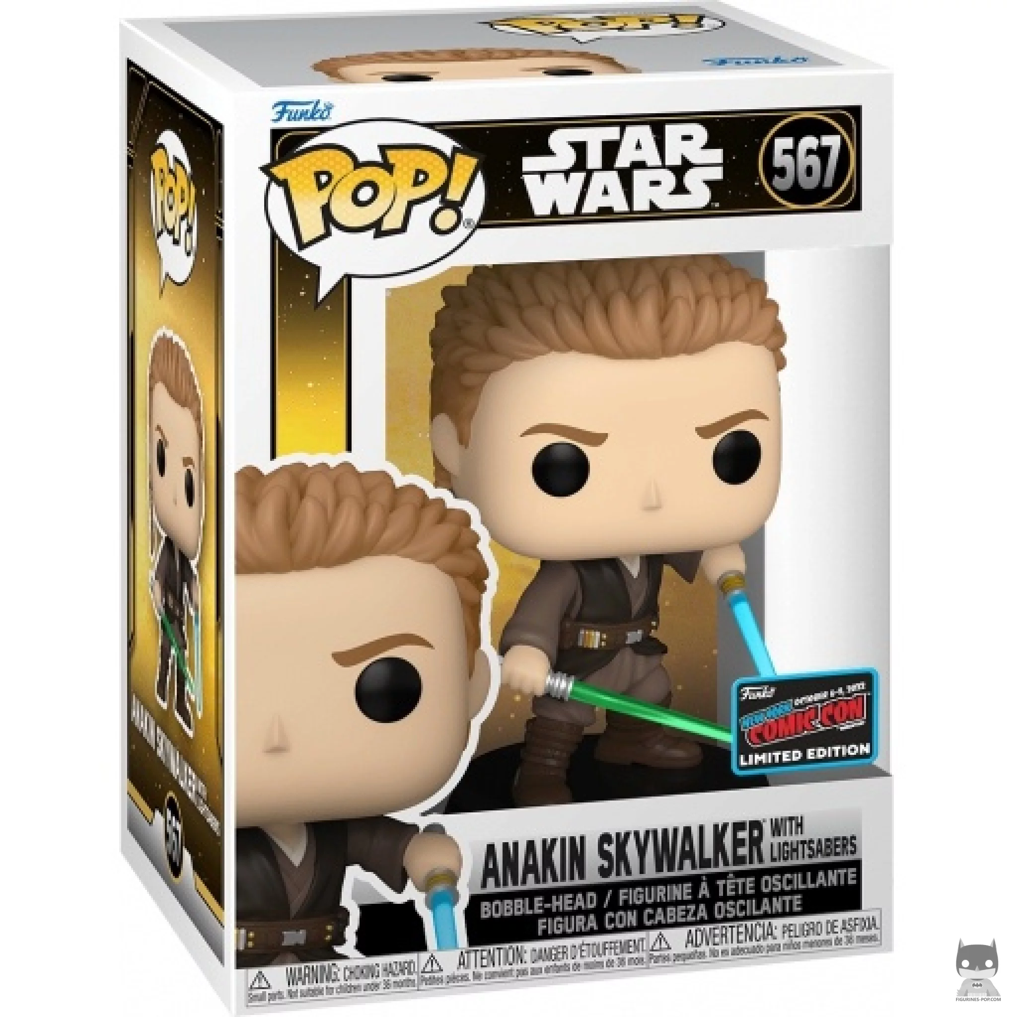 Figurine Funko POP Anakin Skywalker avec Sabres Laser avec boîte