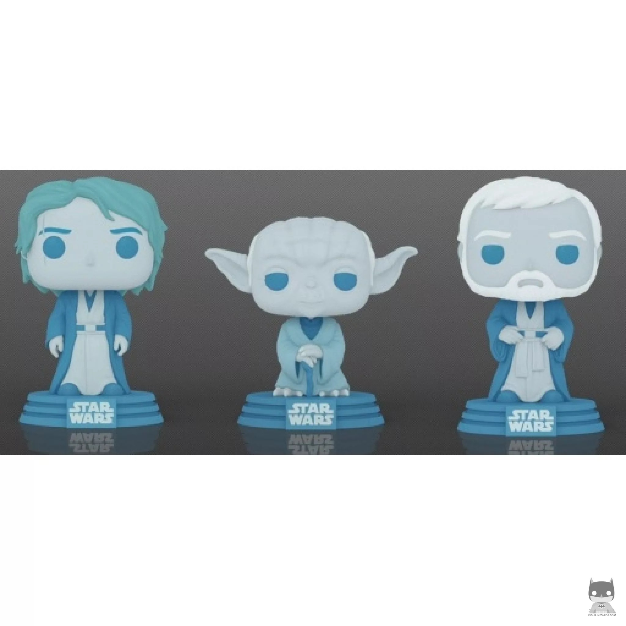 Figurine Funko POP Fantômes de la Force : Anakin Skywalker, Yoda & Obi- Wan Kenobi (Endor) (Glow in the Dark) (Star Wars : Episode IV, Un nouvel espoir)