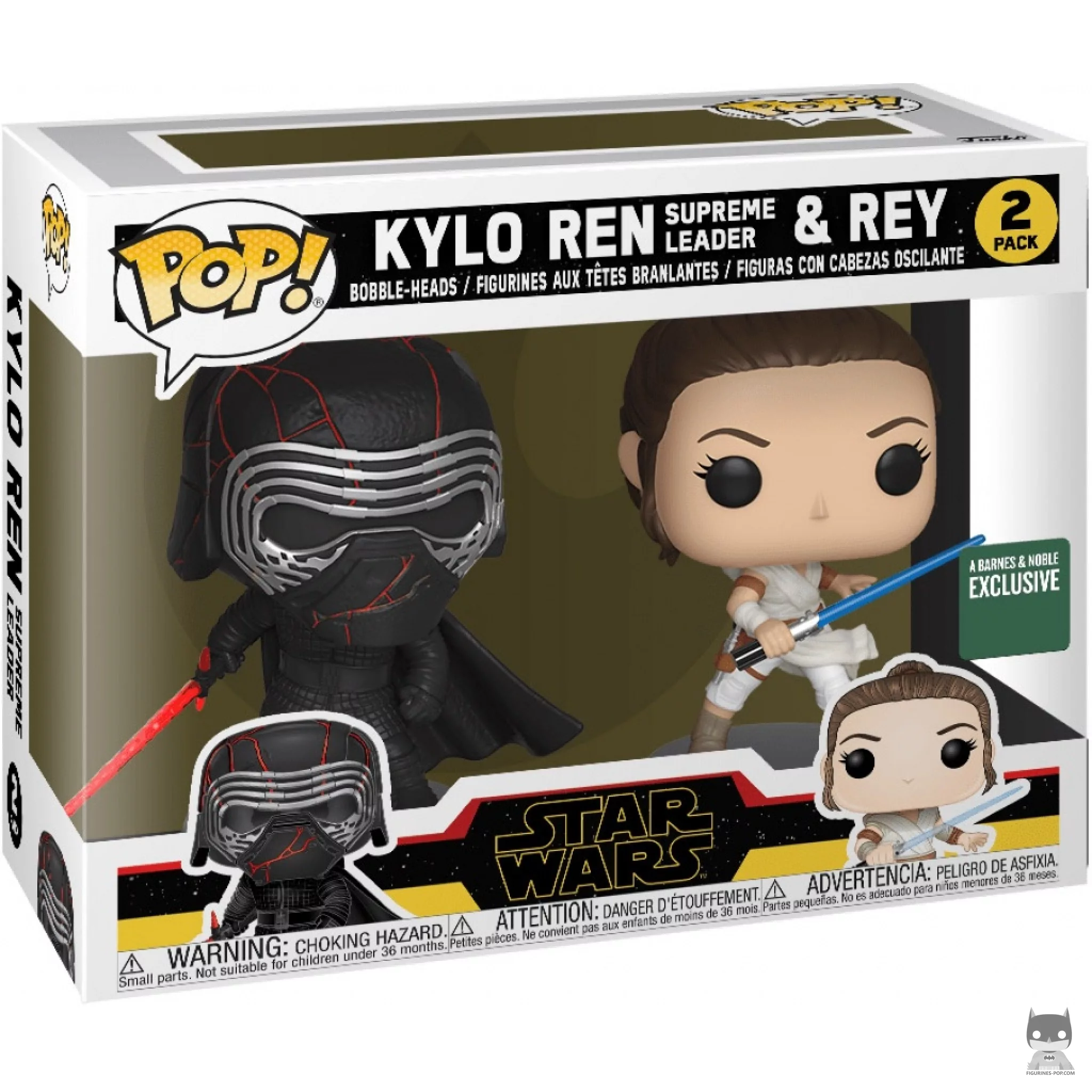 Figurine Funko POP Kylo Ren Suprême Leader & Rey avec boîte