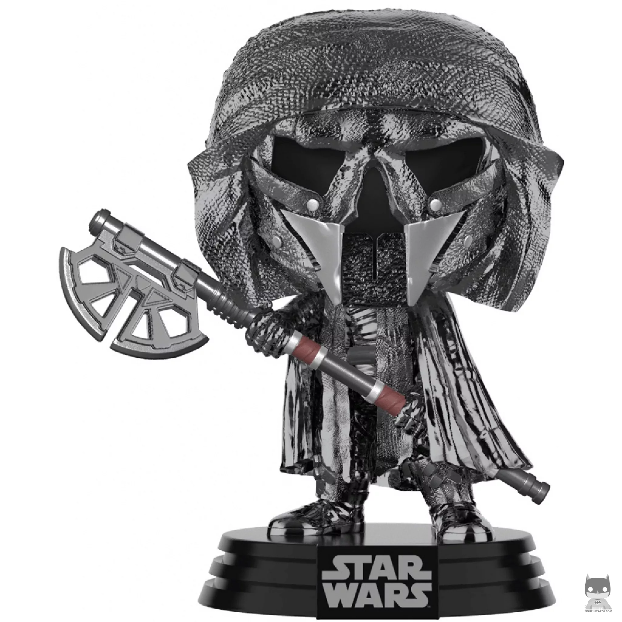 Figurine Funko POP Chevalier de Ren Long Axe (Hematite Chrome) (Star Wars Episode IX, L'Ascension de Skywalker)