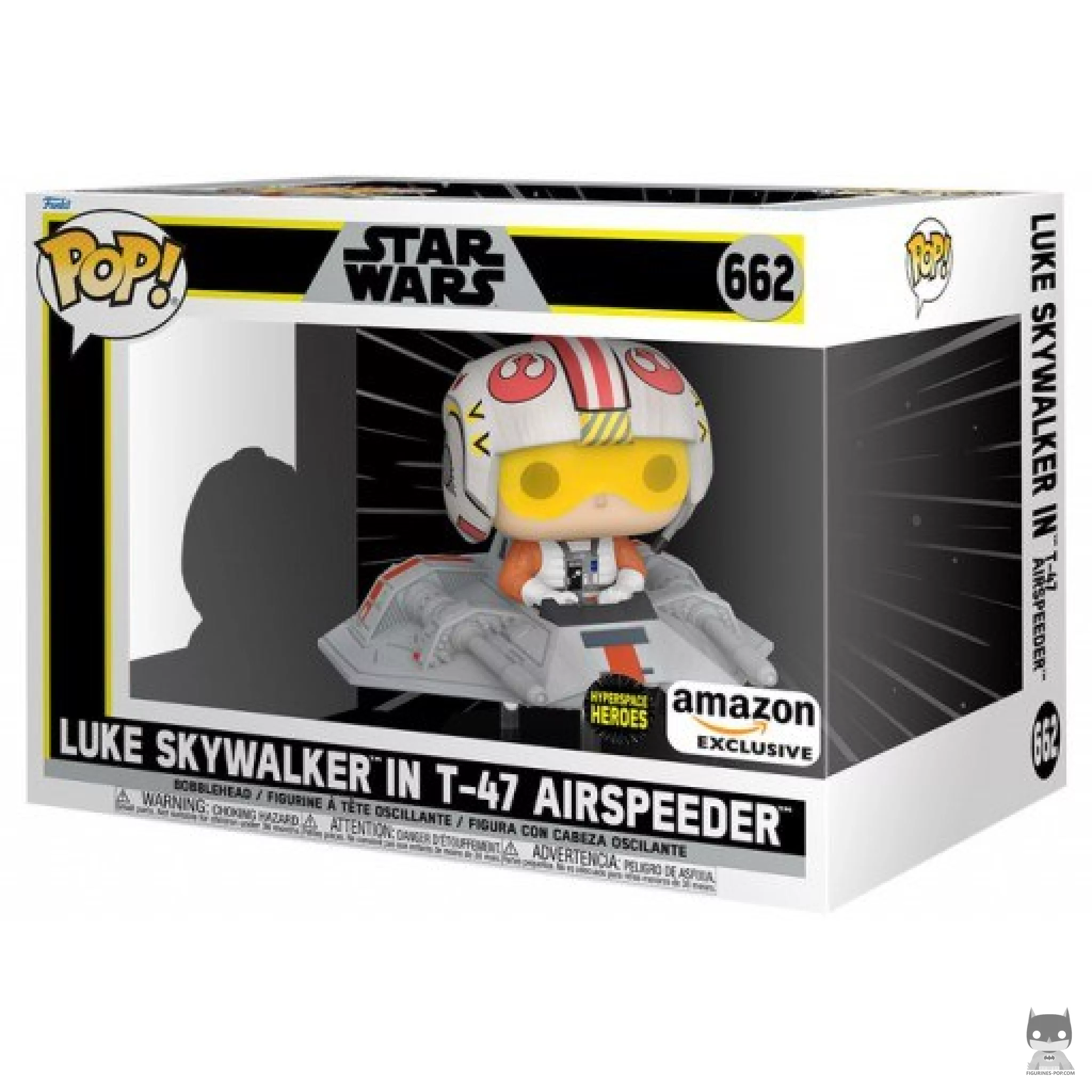 Figurine Funko POP Hyperspace Heroes : Luke Skywalker dans le T-47 Airspeeder avec boîte