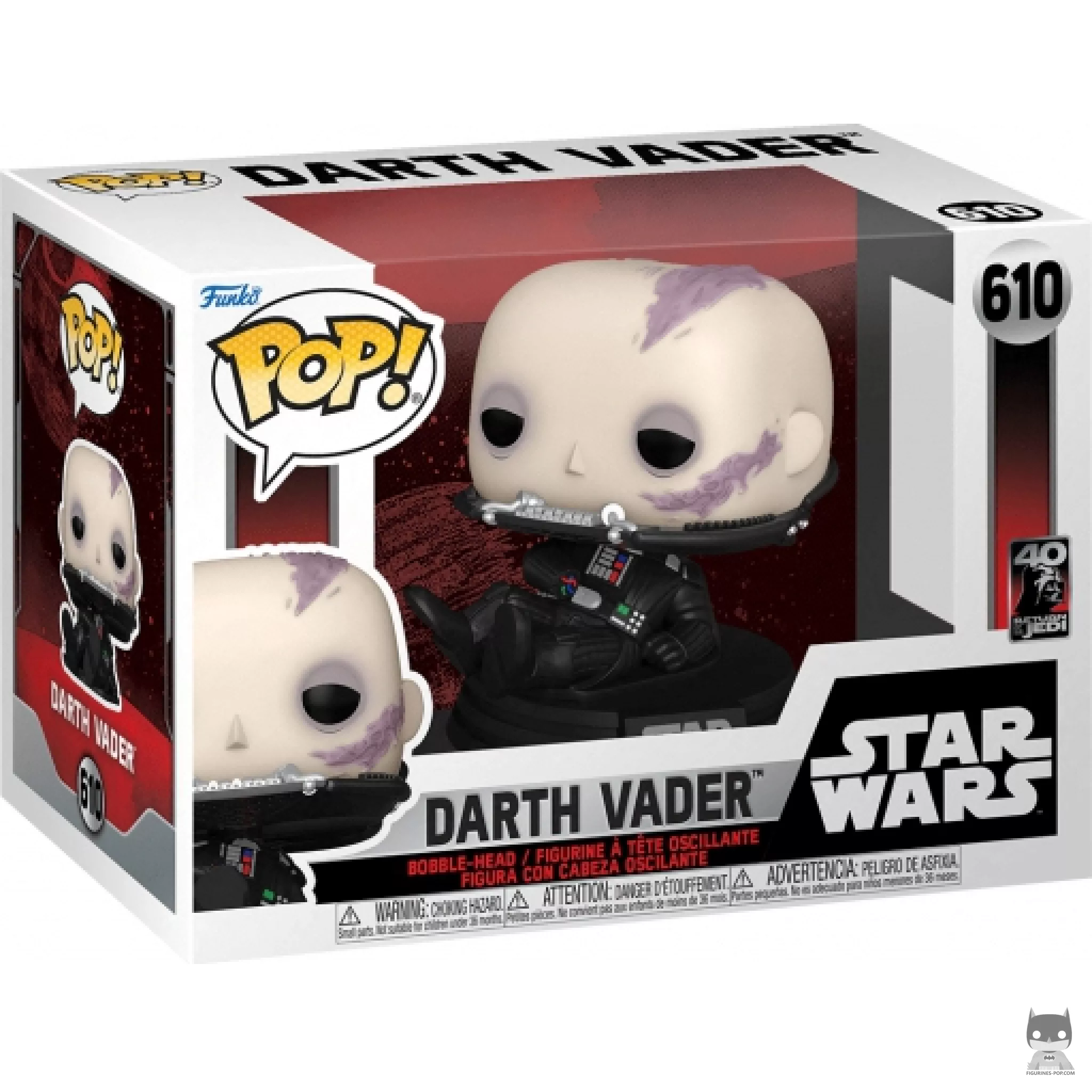 Figurine Funko POP Dark Vador sans masque avec boîte