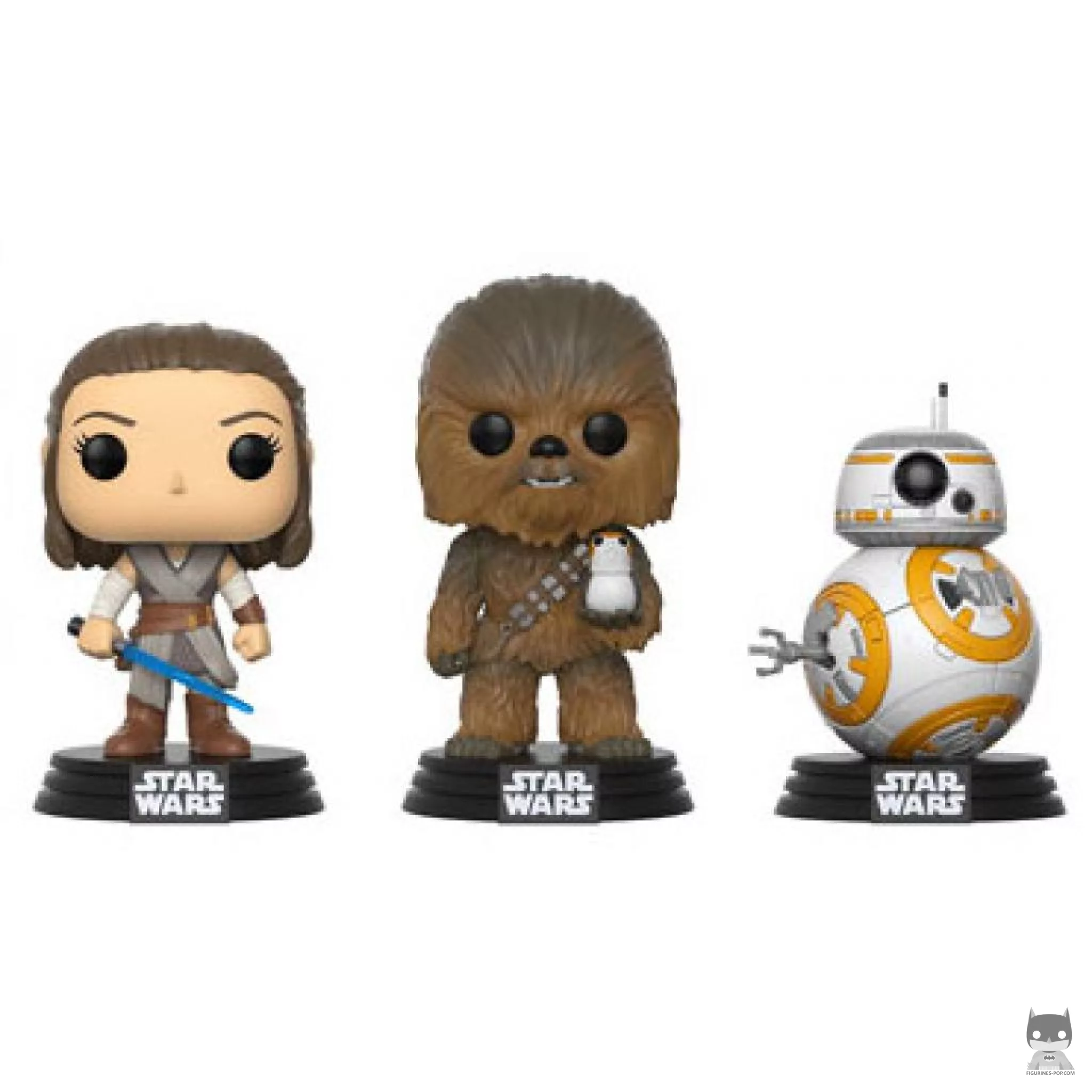 Figurine Funko POP Les Gentils (Rey, Chewbacca & BB-8) (Star Wars : Episode VIII, Les Derniers Jedi)