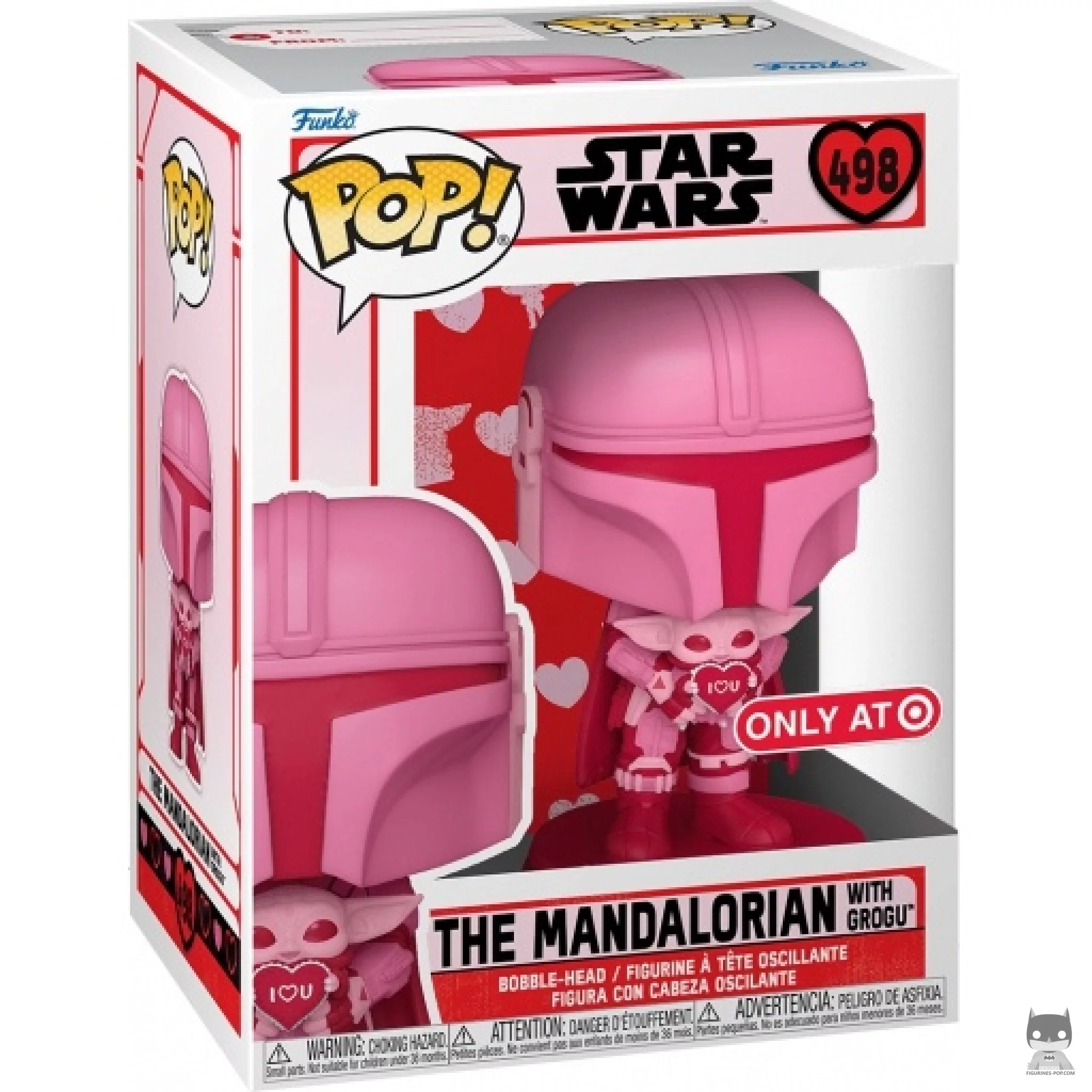 Figurine Funko POP Le Mandalorien avec Grogu (Rose) avec boîte