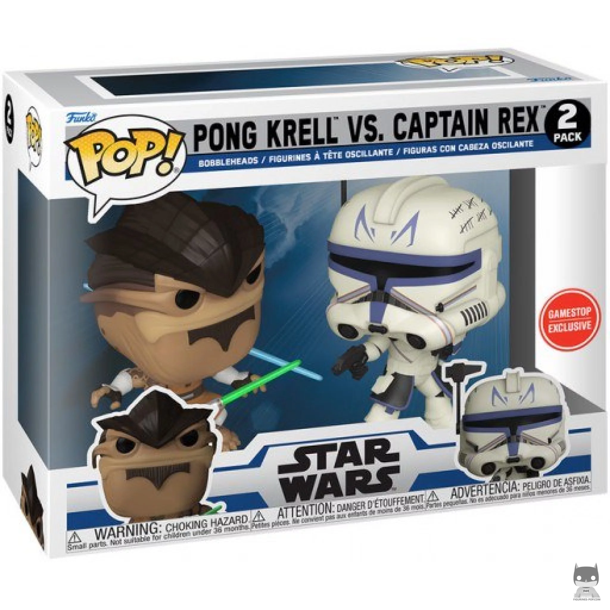 Figurine Funko POP Pong Krell vs Captain Rex avec boîte