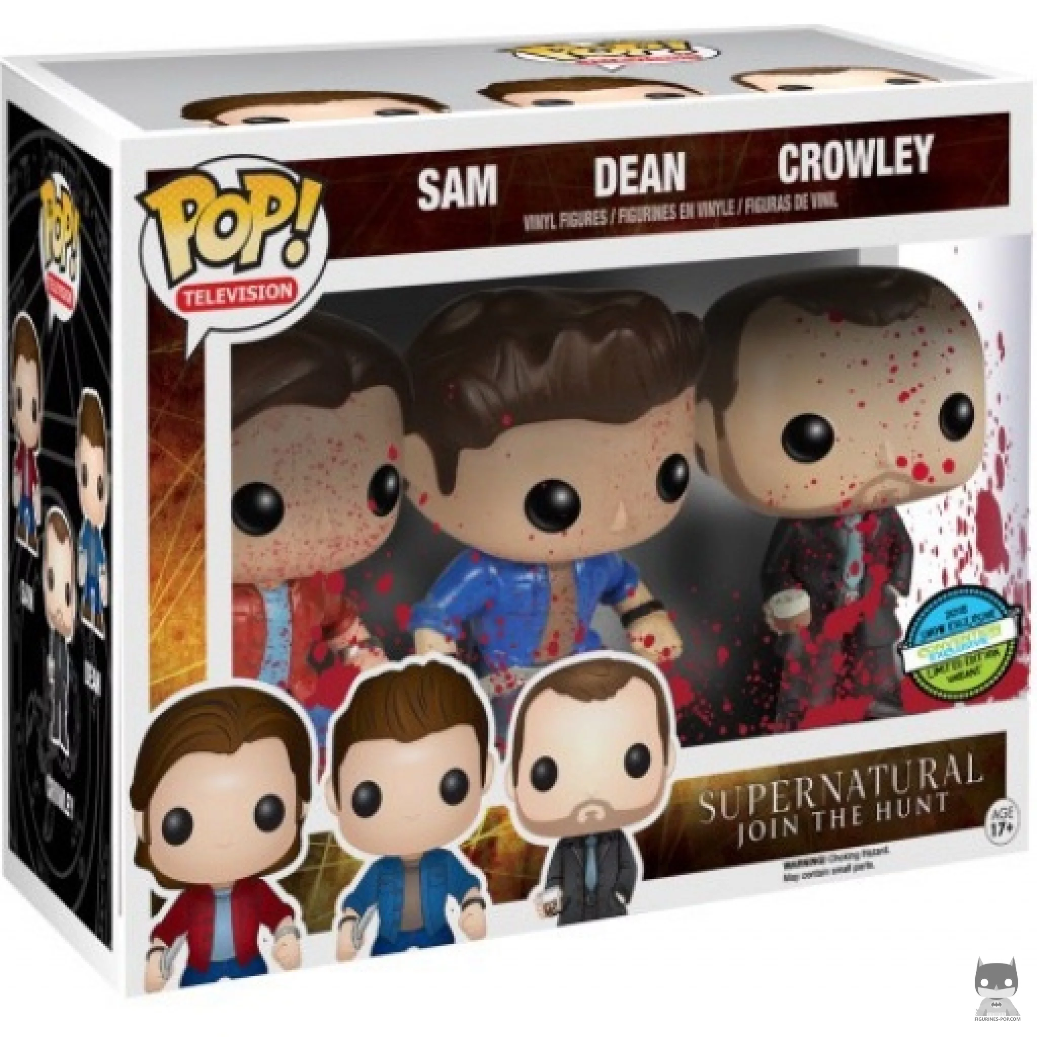Figurine Funko POP Sam, Dean & Crowley avec boîte