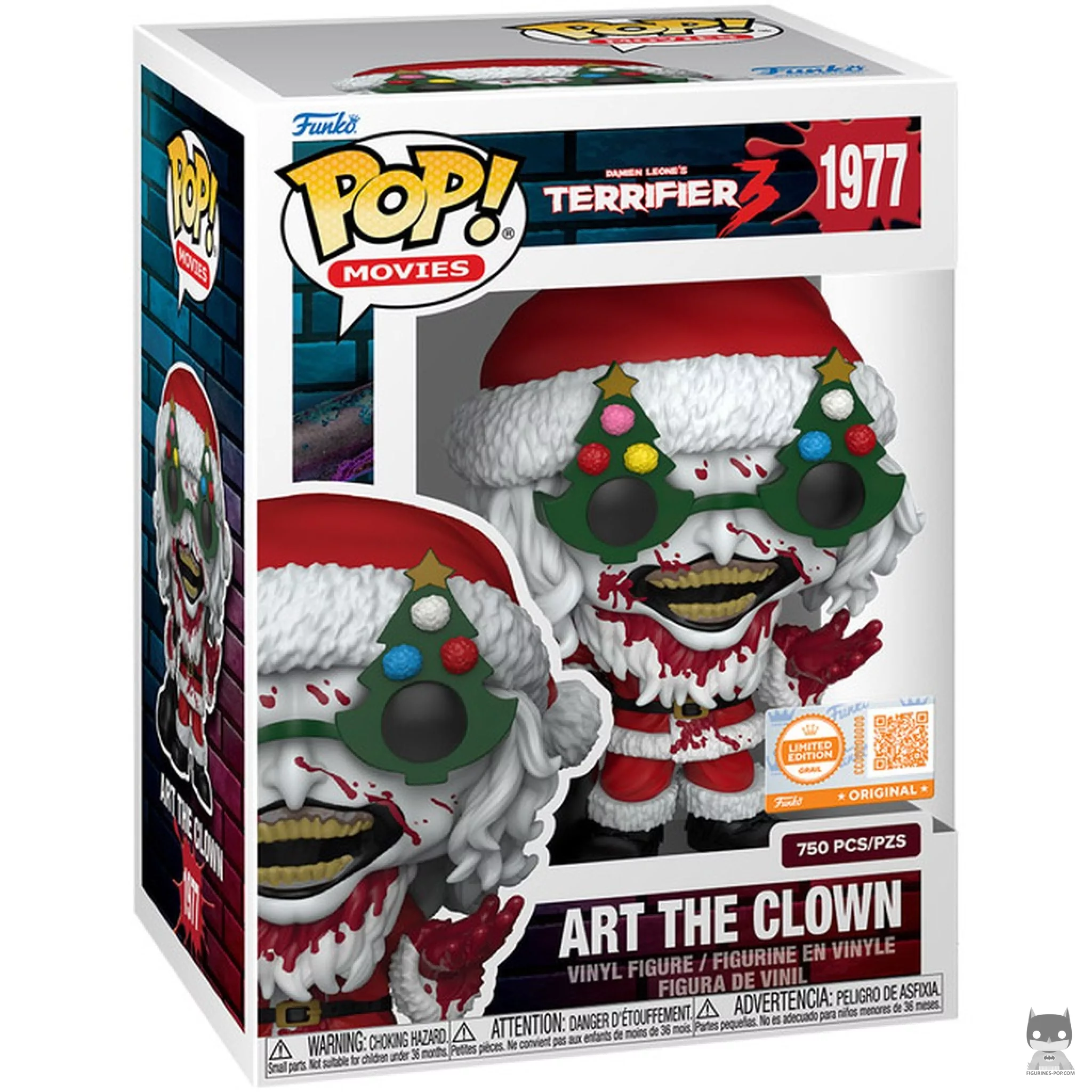 Figurine Funko POP Art le Clown en tenue de Père Noël (Ensanglanté) avec boîte