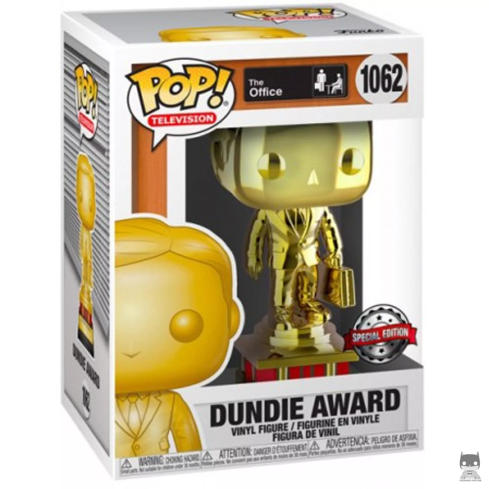 Figurine Funko POP Dundie Award (Chrome) (Doré) avec boîte