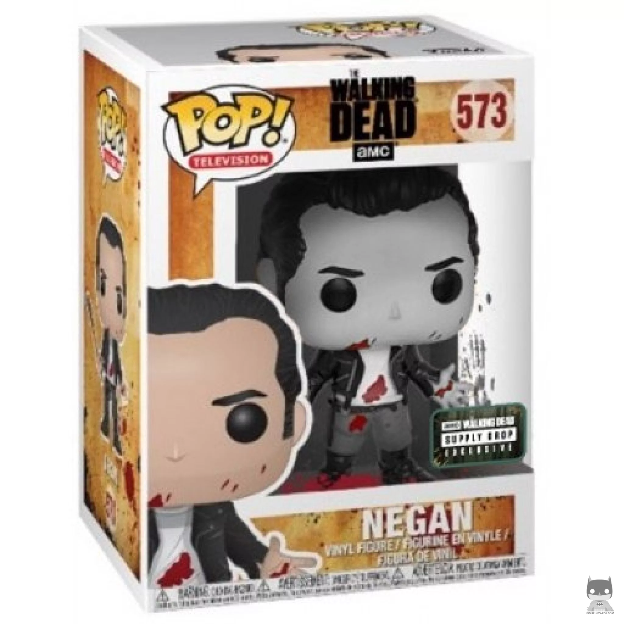 Figurine Funko POP Negan rasé de près (Noir & Blanc) avec boîte