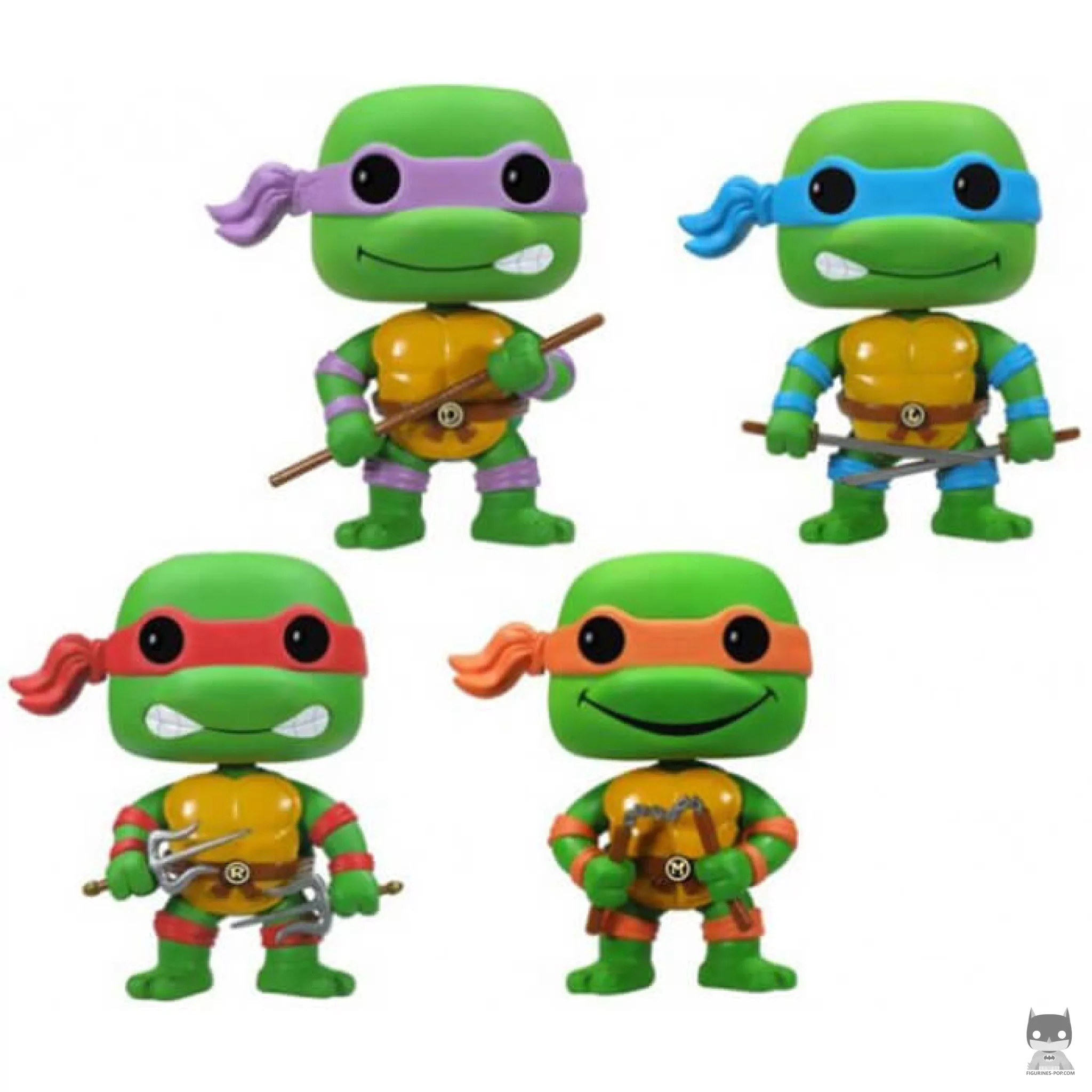 Figurine Funko POP Donatello, Raphael, Michelangelo & Leonardo (Glow in The Dark + 4 Pack) (Tortues Ninja)