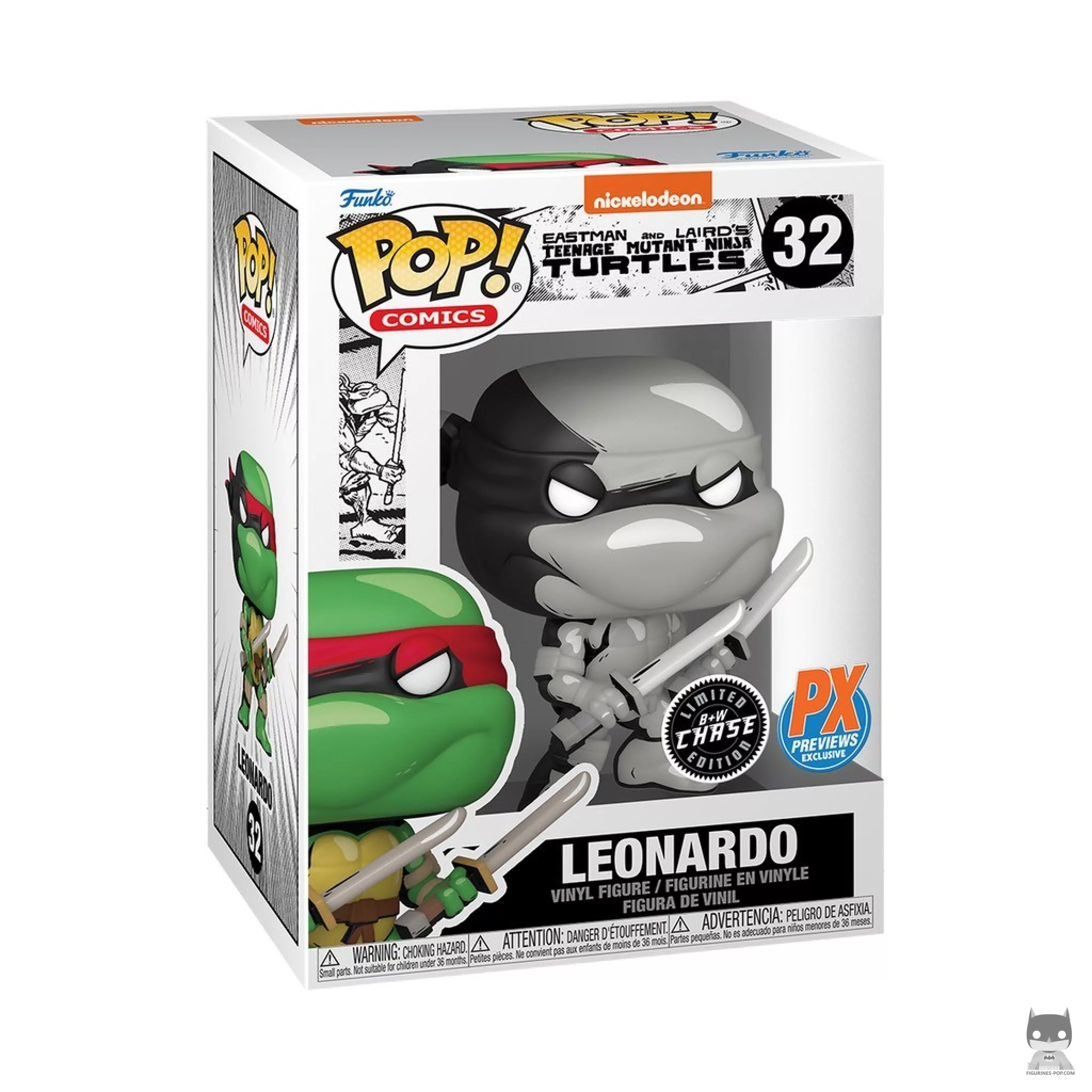 Figurine Funko POP Leonardo (Black & White Chase) avec boîte