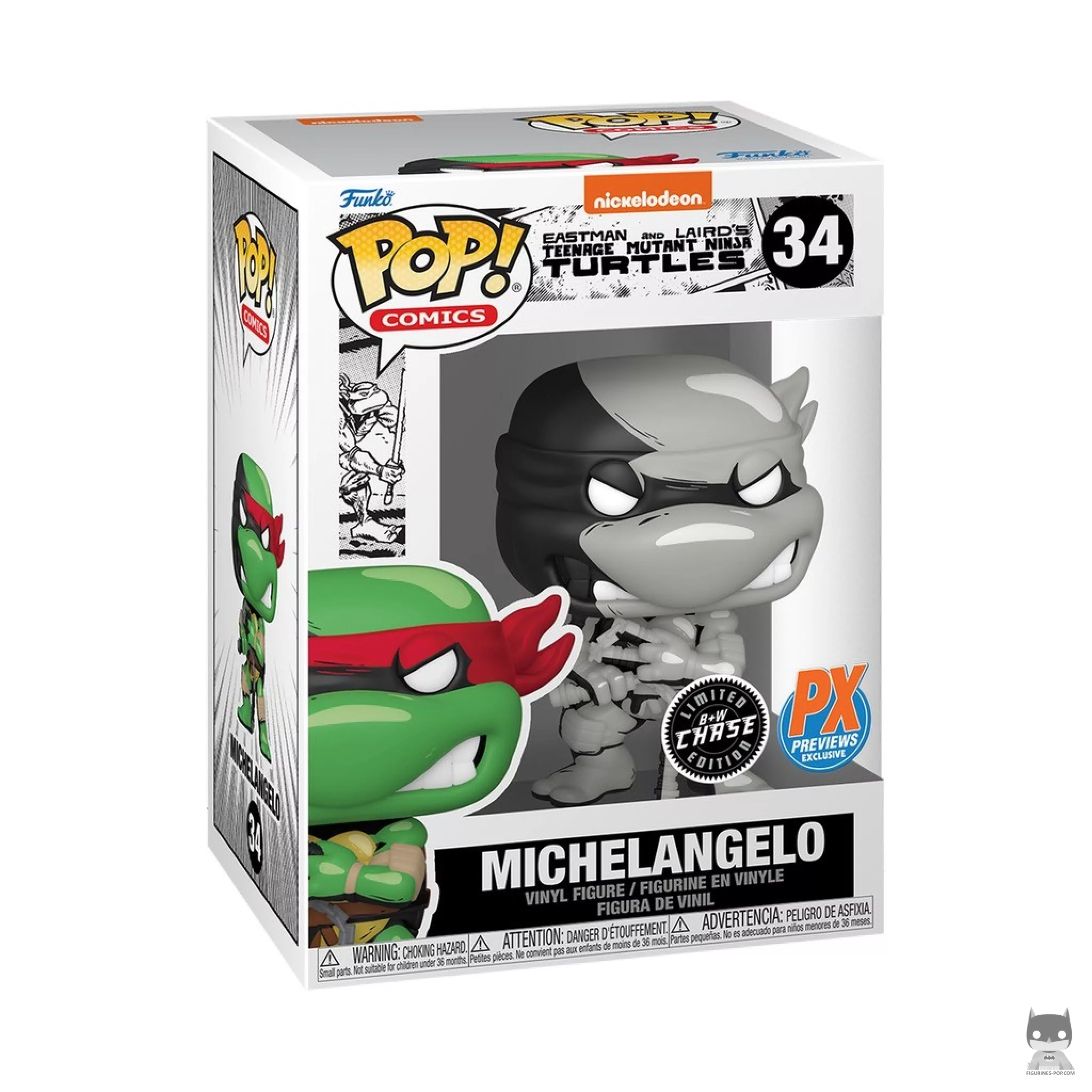 Figurine Funko POP Michelangelo (Black & White Chase) avec boîte