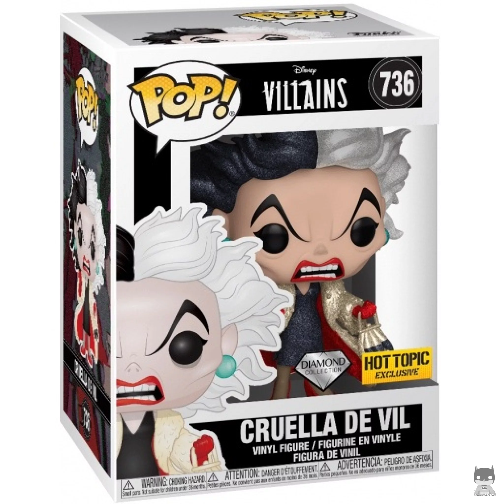 Figurine Funko POP Cruella d'Enfer (Diamond Glitter) avec boîte