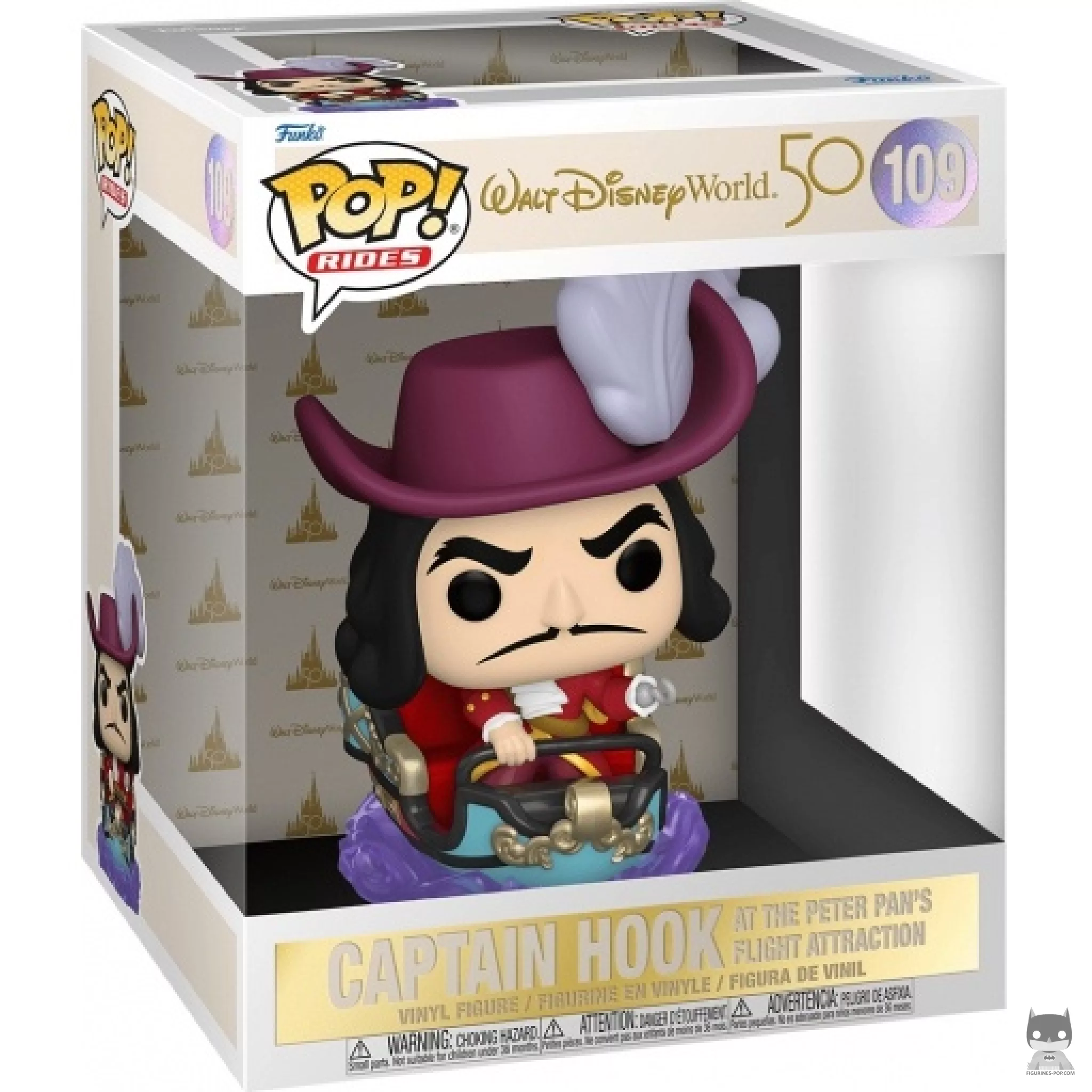 Figurine Funko POP Capitaine Crochet dans l'Attraction Le Vol de Peter Pan avec boîte