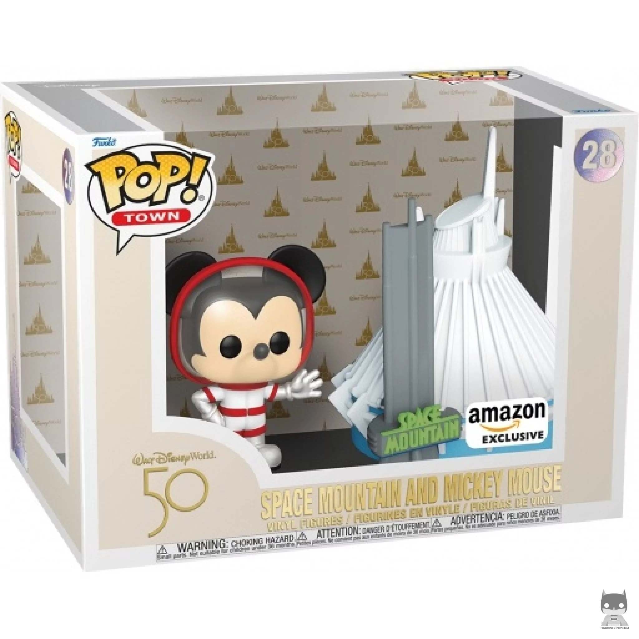 Figurine Funko POP Mickey Mouse devant l'Attraction Space Mountain avec boîte