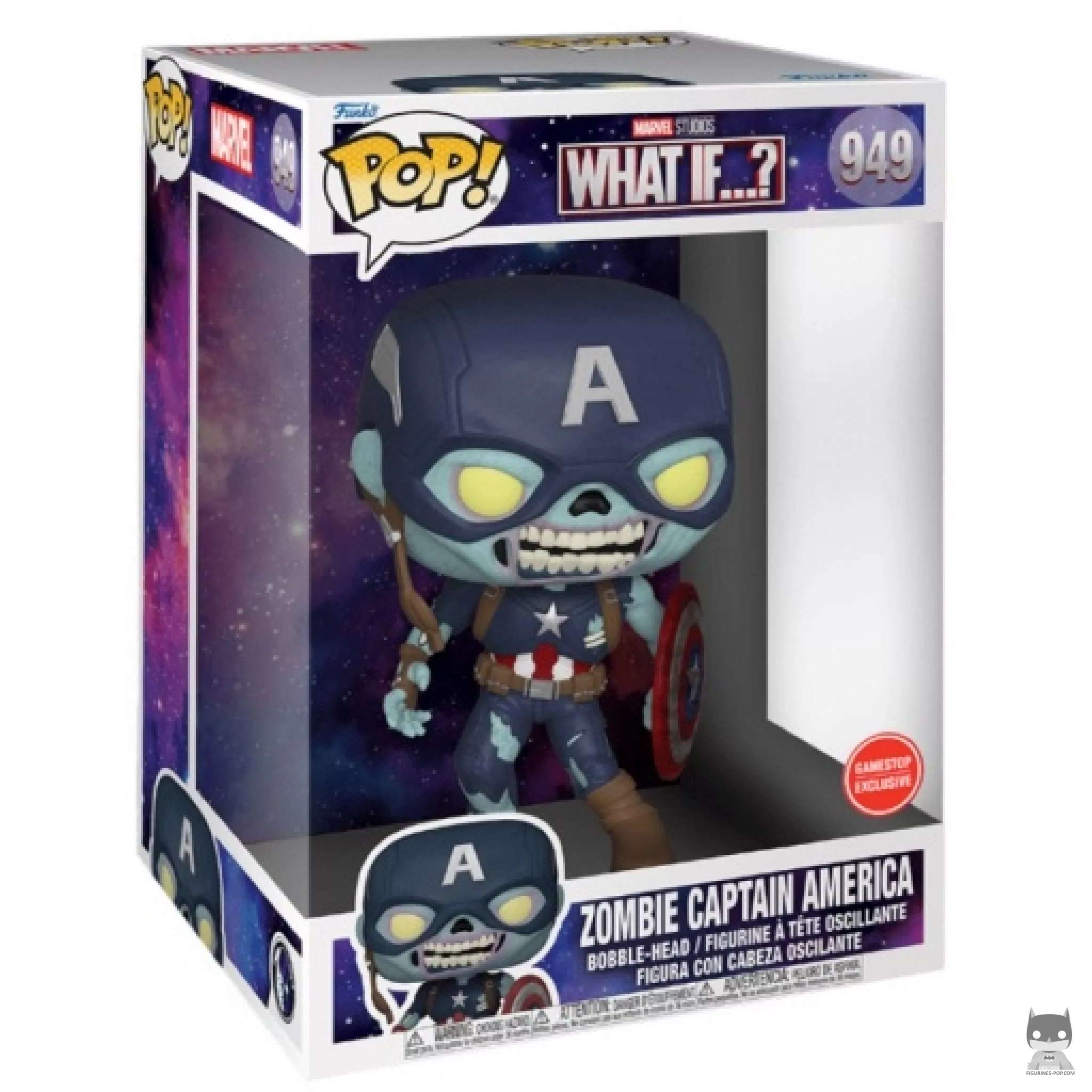 Figurine Funko POP Zombie Captain America (Supersized) avec boîte
