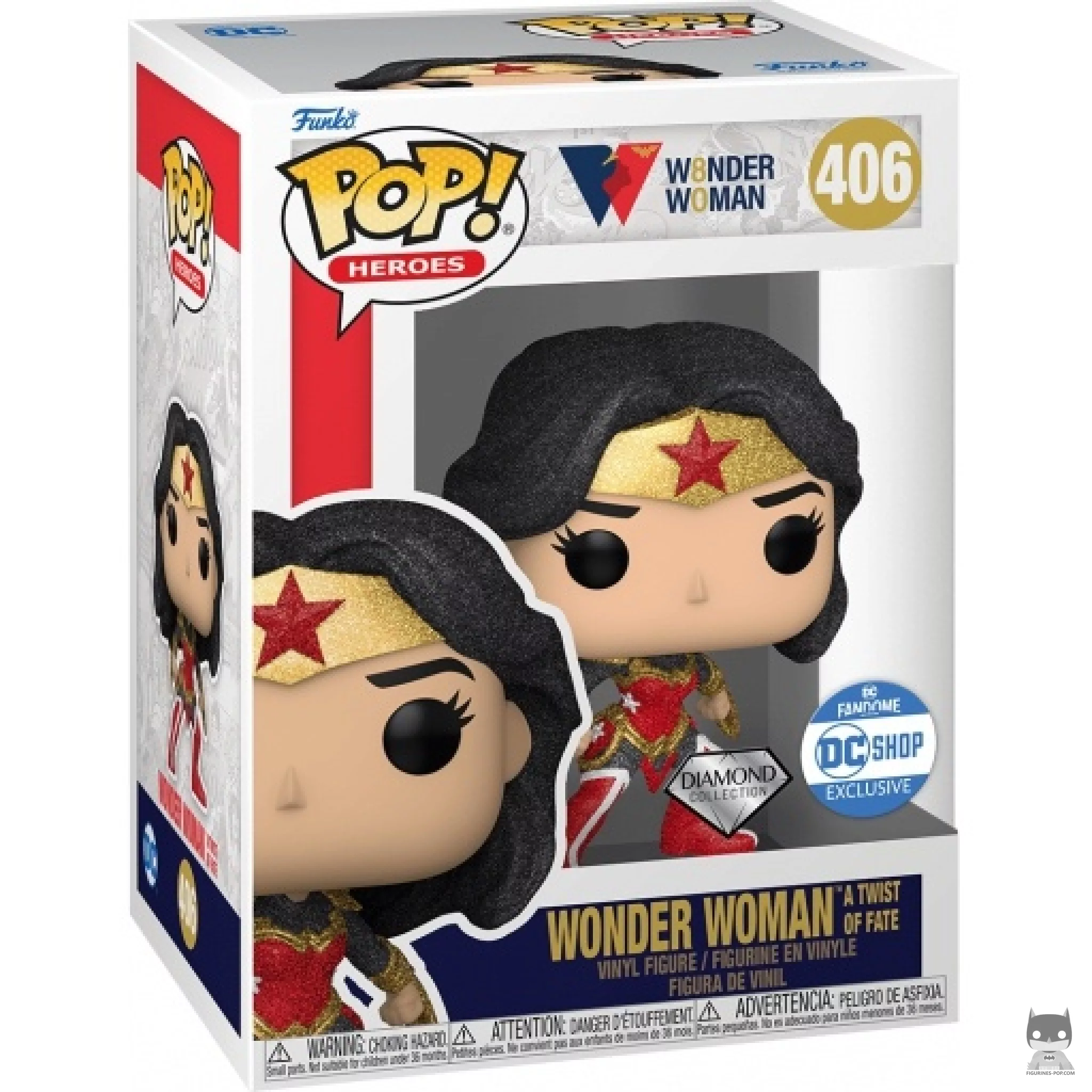 Figurine Funko POP Wonder Woman a Twist of Fate (Diamond Glitter) avec boîte