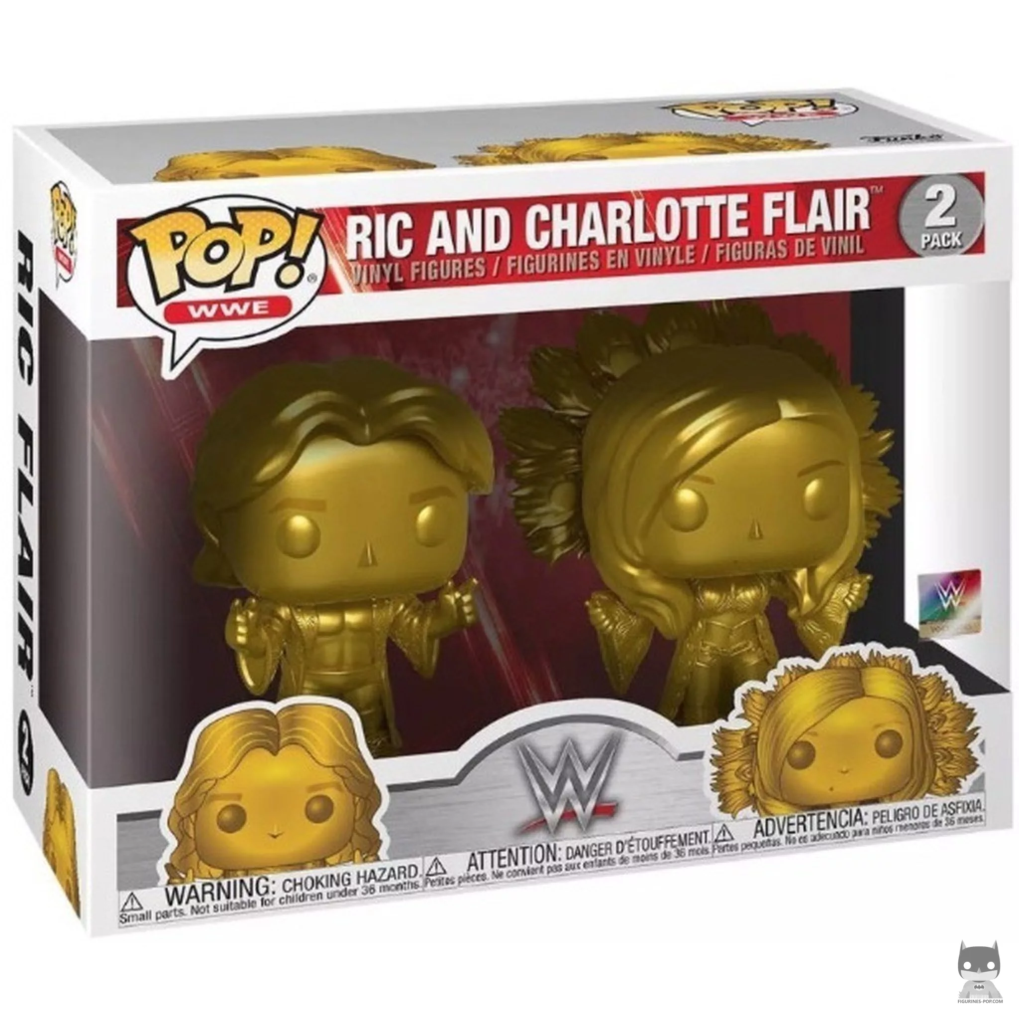Figurine Funko POP Ric & Charlotte Flair (Or) avec boîte