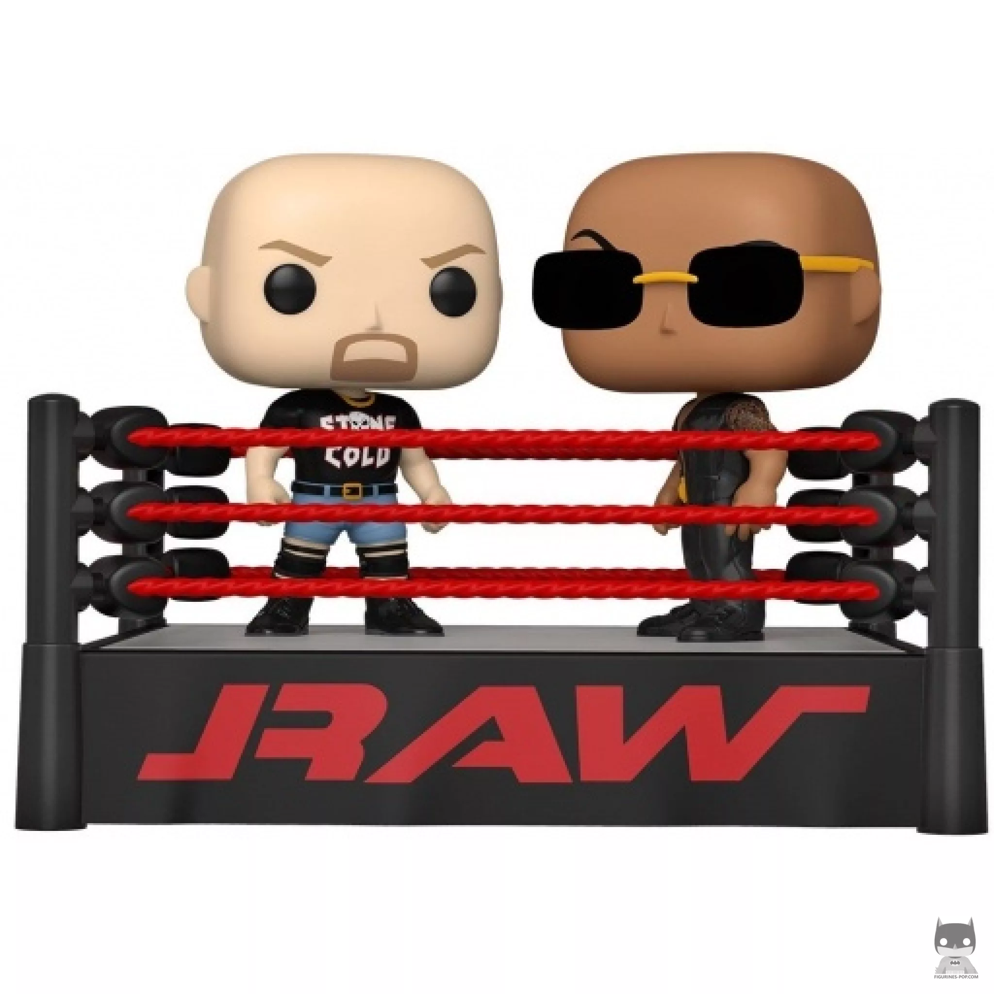 Figurine Funko POP The Rock vs "Stone Cold" Steve Austin sur le Ring de Catch (WWE)