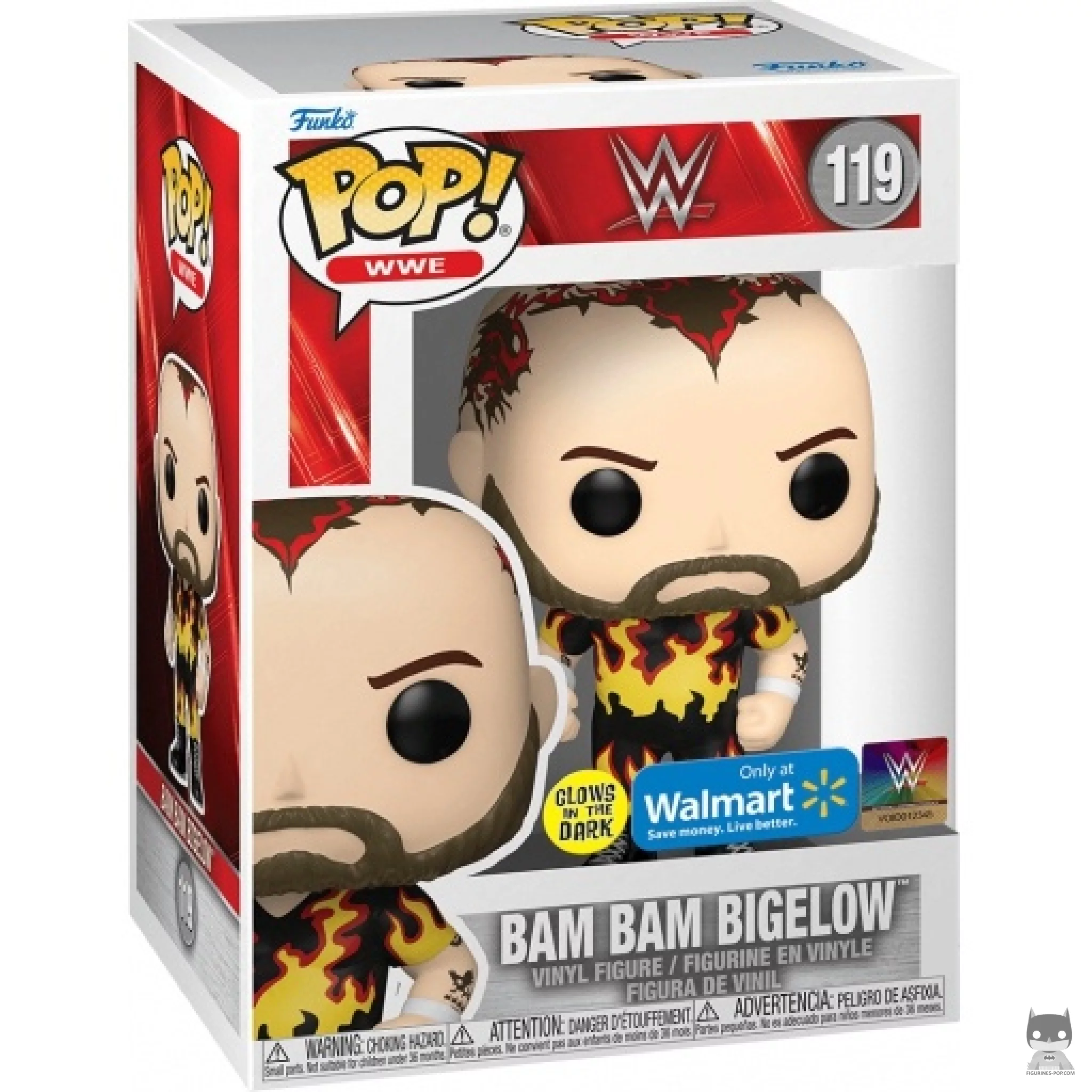 Figurine Funko POP Bam Bam Bigelow (Glow in the Dark) avec boîte