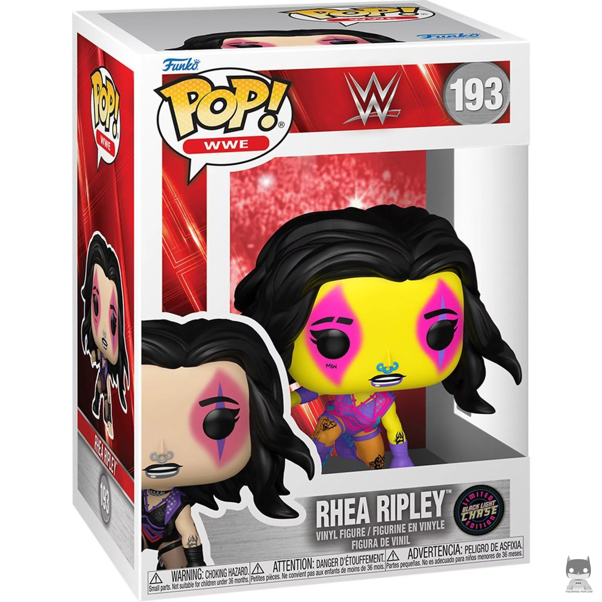 Figurine Funko POP Rhea Ripley (Chase & Black Light) avec boîte