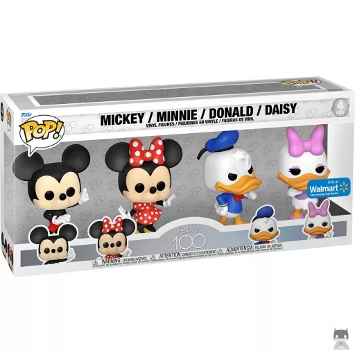 Figurine Funko POP Mickey Mouse, Minnie Mouse, Donald Duck & Daisy Duck (100 ans de Disney)
