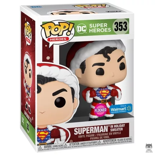 Figurine Funko POP Superman en pull de Noël (Flocked) (Pop! Vinyl)