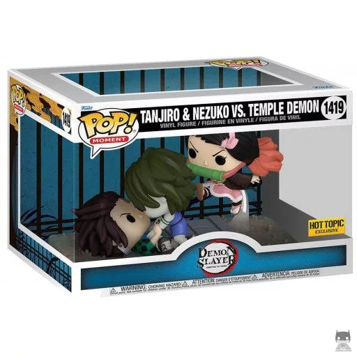Figurine Funko POP Tanjiro & Nezuko vs. Le Démon du Temple (Demon Slayer)