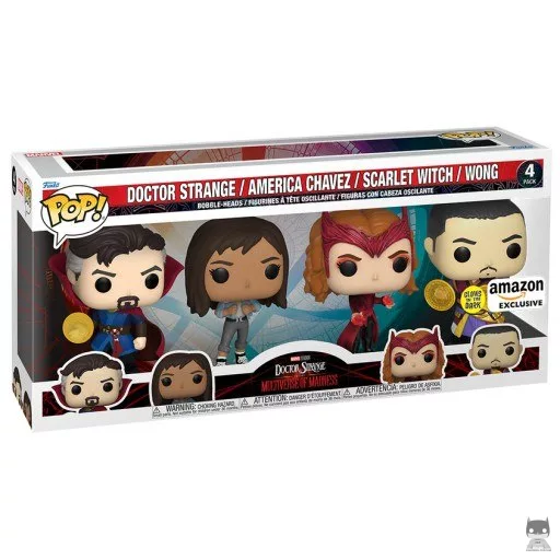 Figurine Funko POP Docteur Strange, America Chavez, Sorcière Rouge & Wong (Glow in the Dark) (Doctor Strange in the Multiverse of Madness)