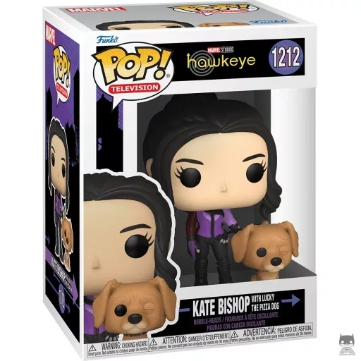 Figurine Funko POP Kate Bishop avec Lucky le Chien Pizza (Bobble head)