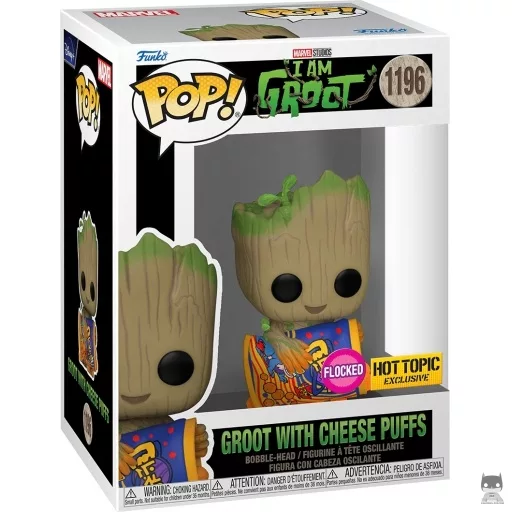 Figurine Funko POP Groot avec Cheese Puffs (Flocked) (Je s'appelle Groot)