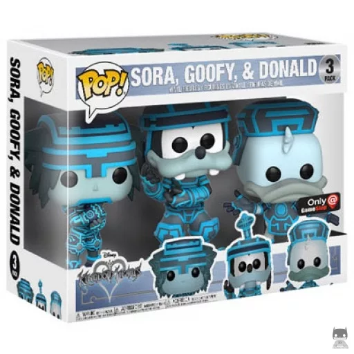Figurine Funko POP Sora, Dingo & Donald (Tron) (Glow in the Dark)