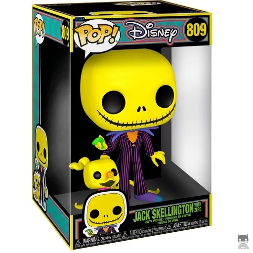 Figurine Funko POP Jack Skellington avec Zero (Supersized & Blacklight) (L'Etrange Noël de M. Jack)