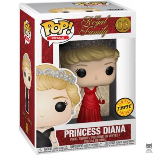Figurine Funko POP Princesse Diana en robe rouge (Chase) (La Famille Royale)