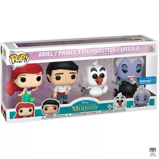 Figurine Funko POP Ariel, Prince Eric, Eurêka & Ursula (Diamond Glitter) (La Petite Sirène (Film))